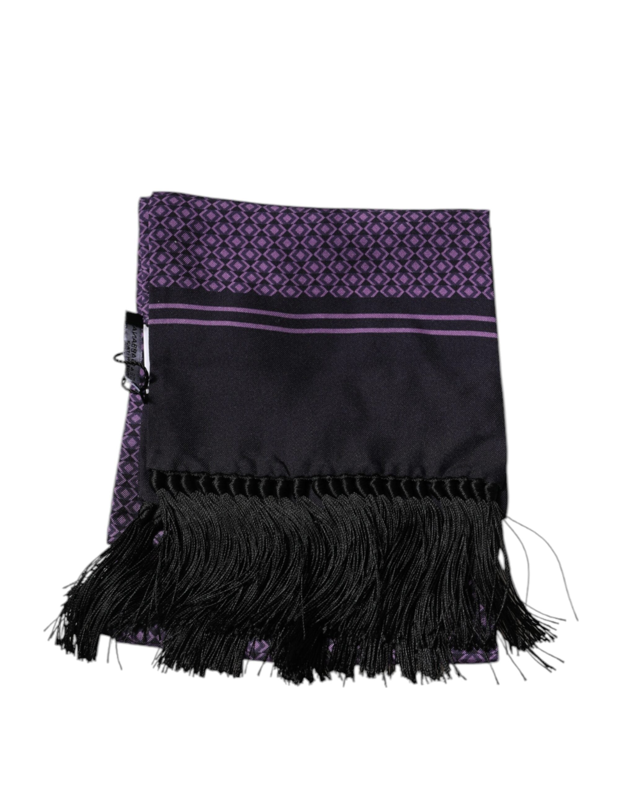 Dolce & Gabbana – Lila fantasi – Sidenfransar – Halsduk med omlott