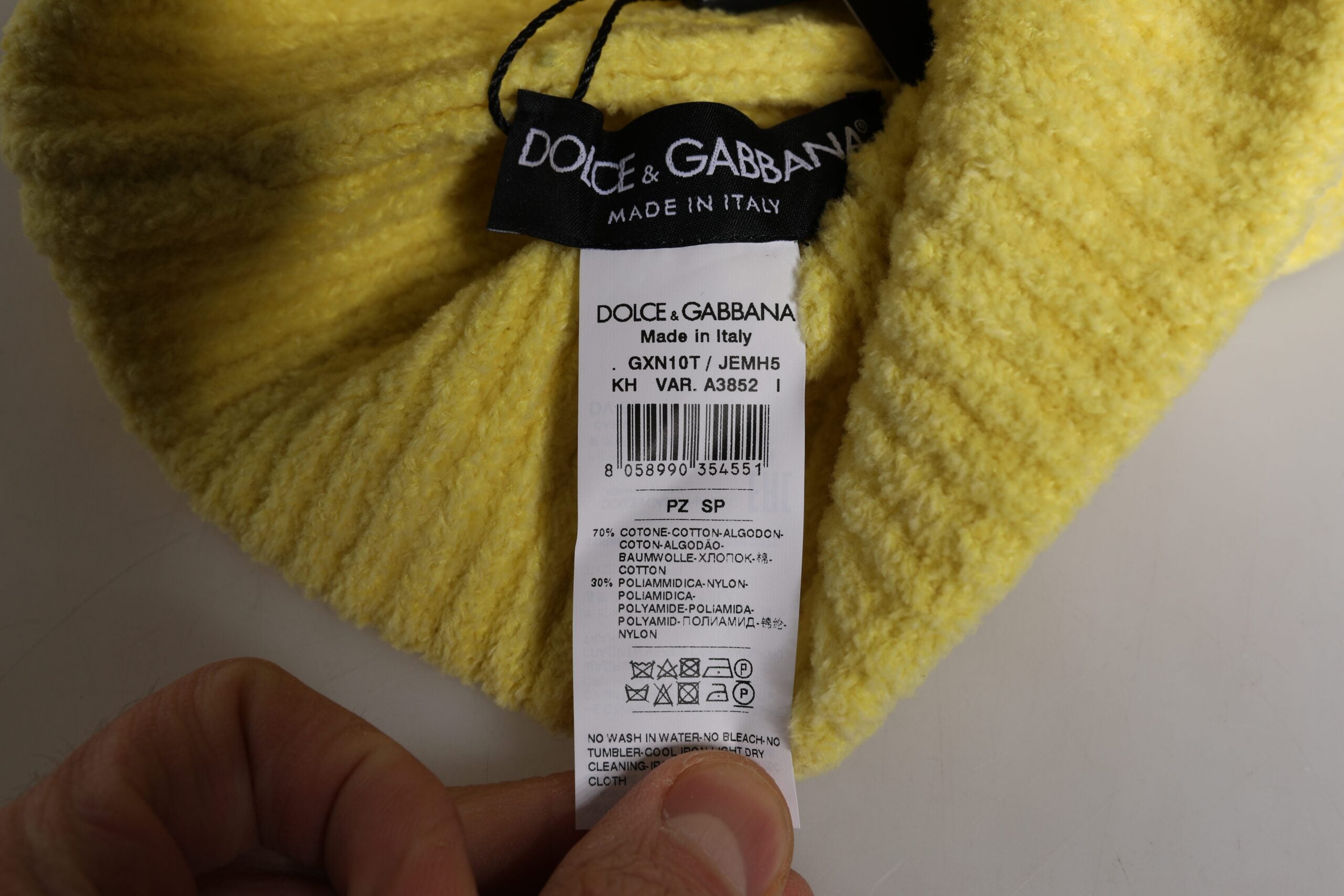Dolce & Gabbana Gul Bomull Stickad Vintermössa