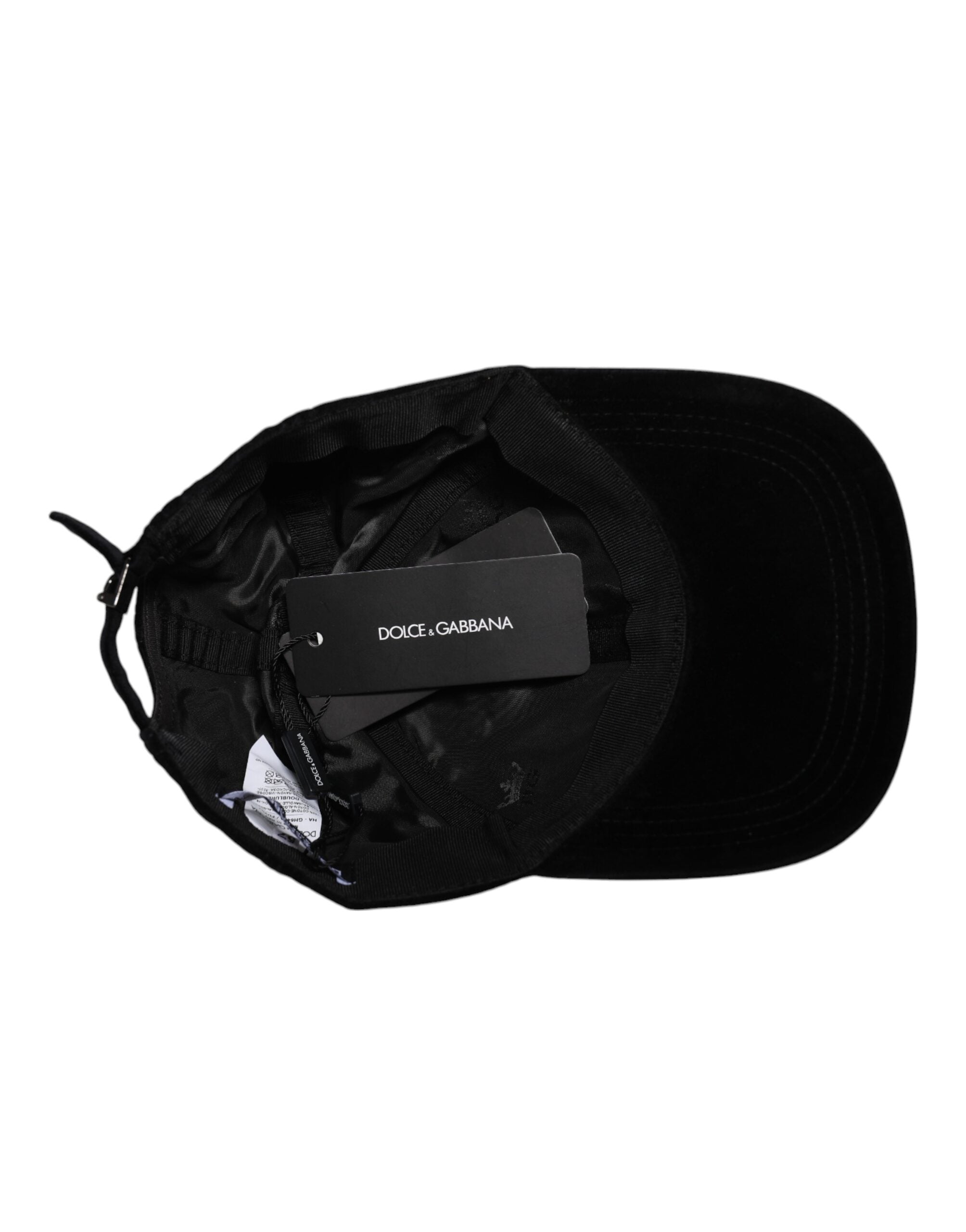 Dolce & Gabbana svart bomullsbasebollkeps med 6 paneler