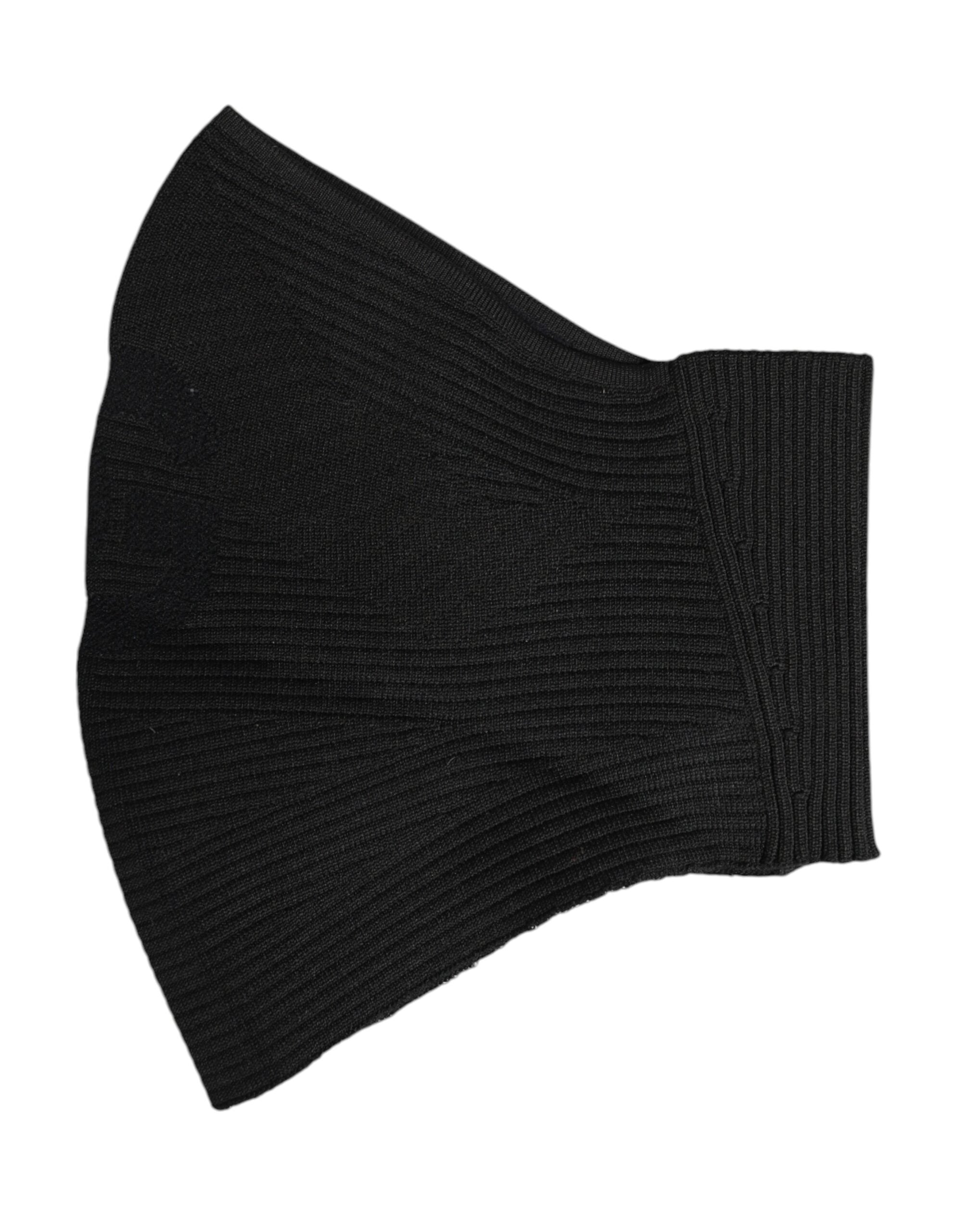 Dolce & Gabbana Svart Nylon Stickad Skidmask Balaklava