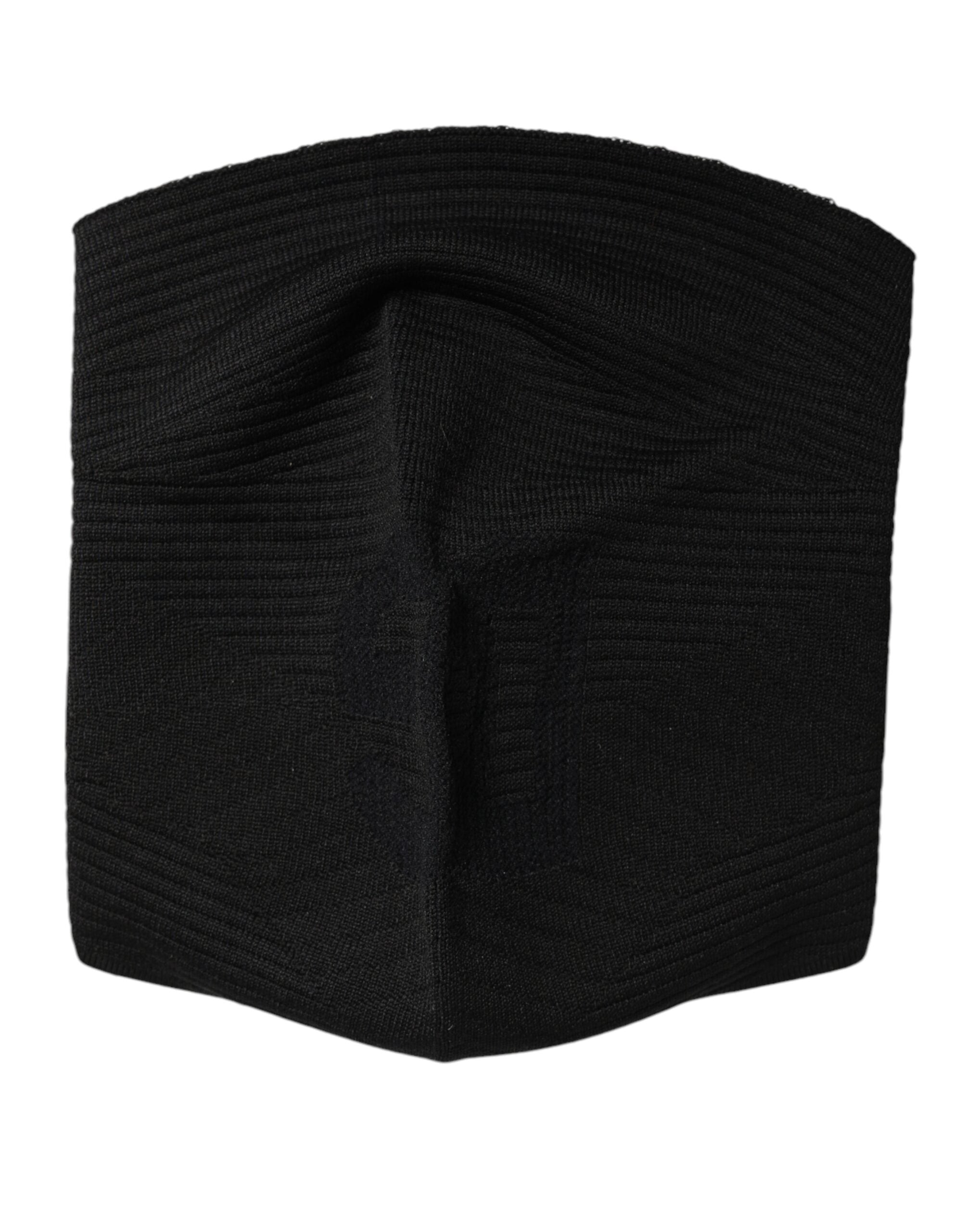 Dolce & Gabbana Svart Nylon Stickad Skidmask Balaklava