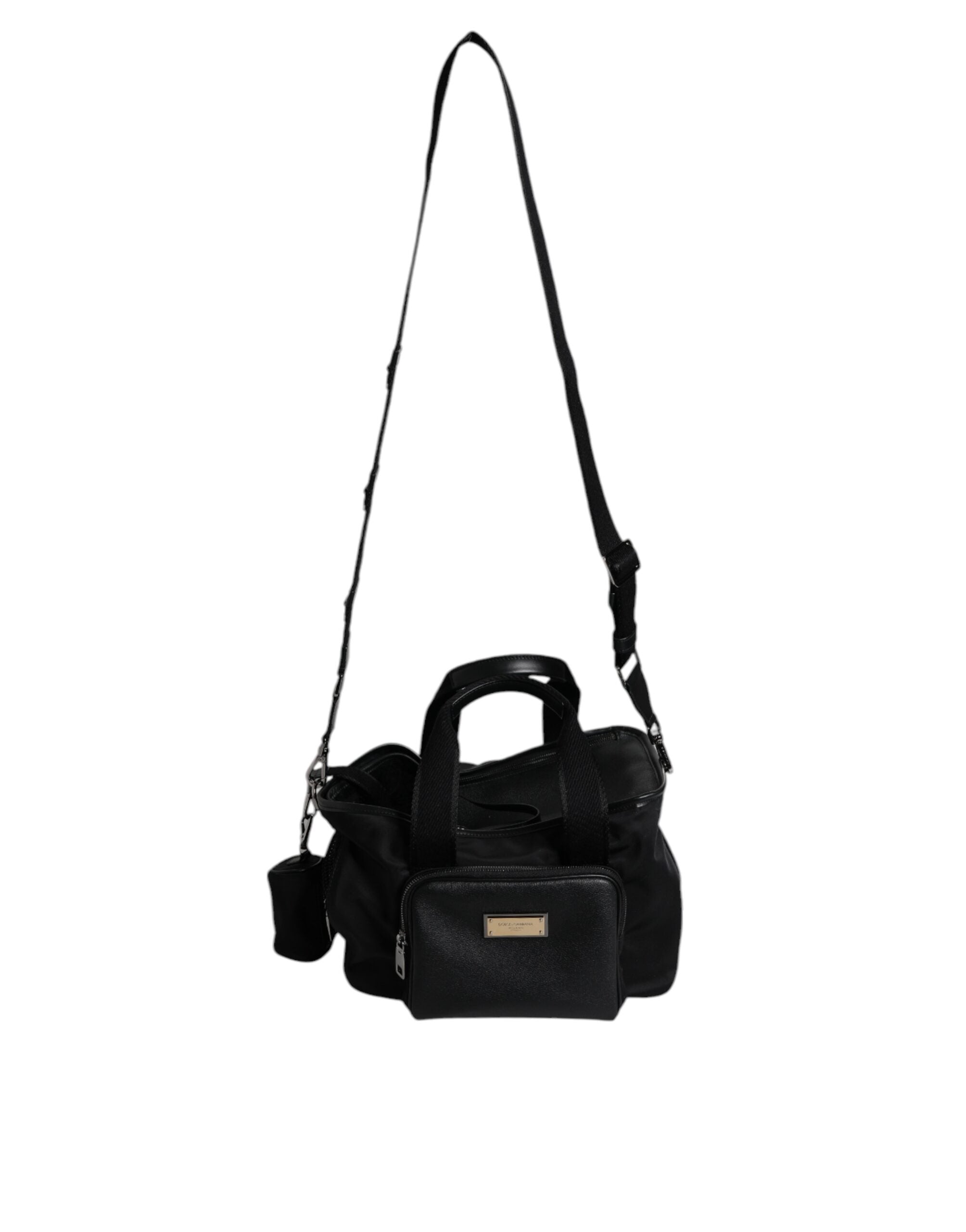 Dolce & Gabbana svart axelrem med husdjursbärbar logotypplack