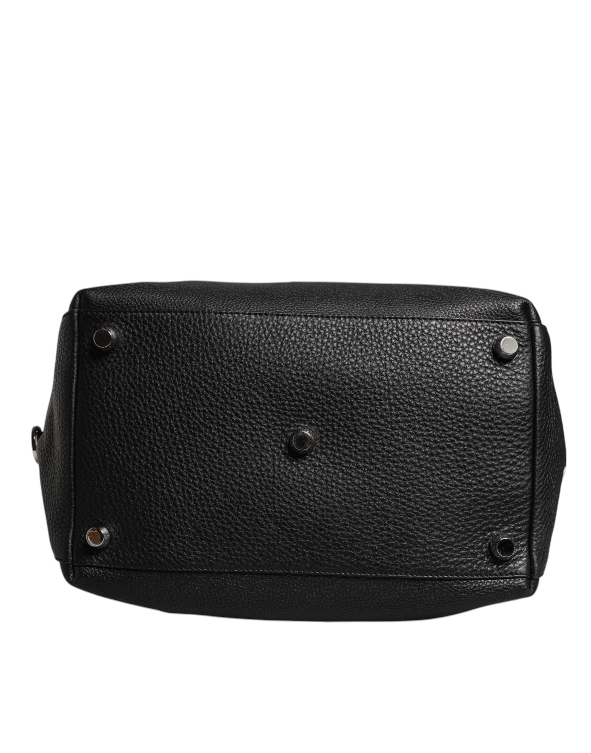 Dolce & Gabbana svart duffelväska i kalvskinn och läder