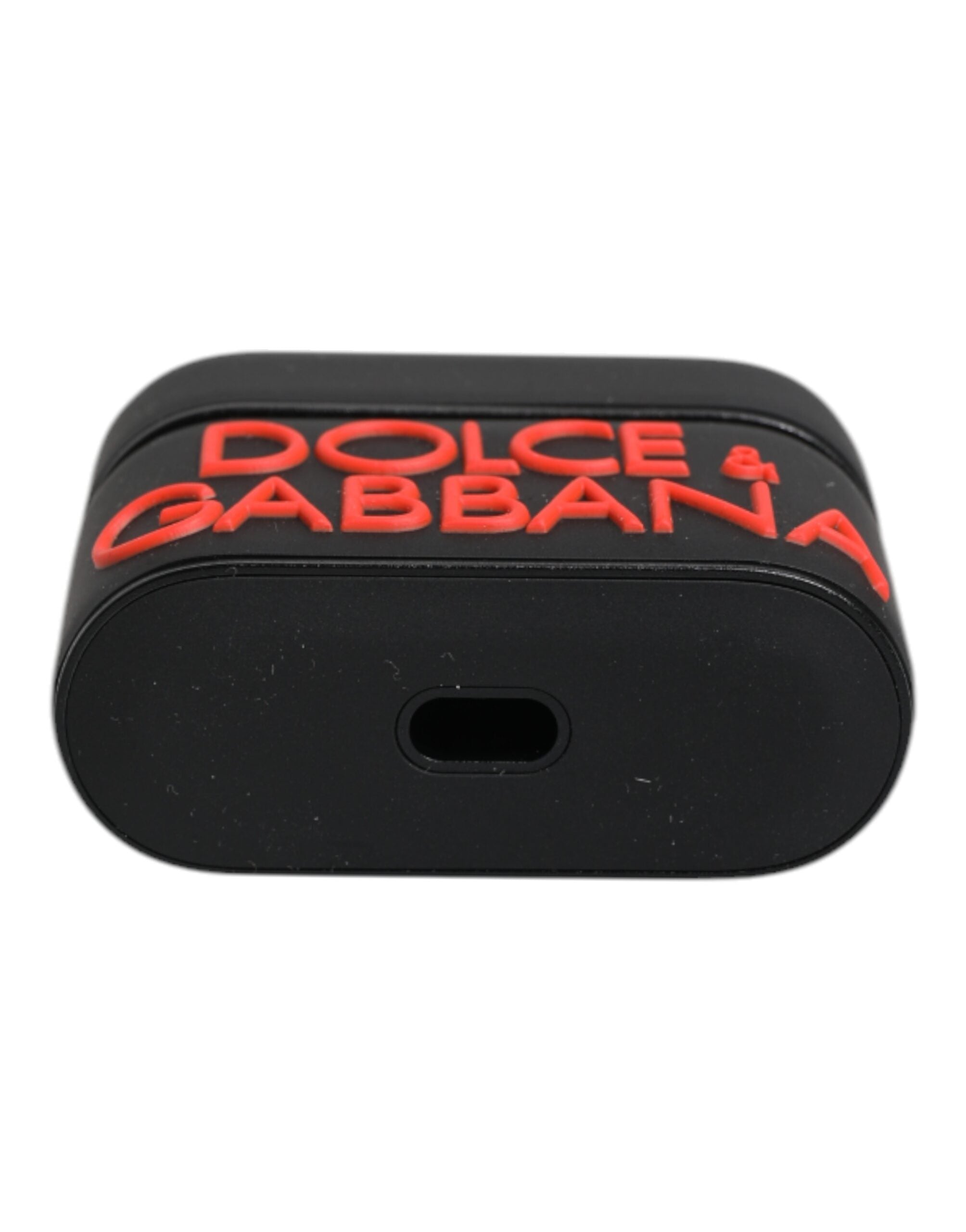 Dolce & Gabbana Svart Orange Silikonfodral med Präglad Logotyp till Airpods