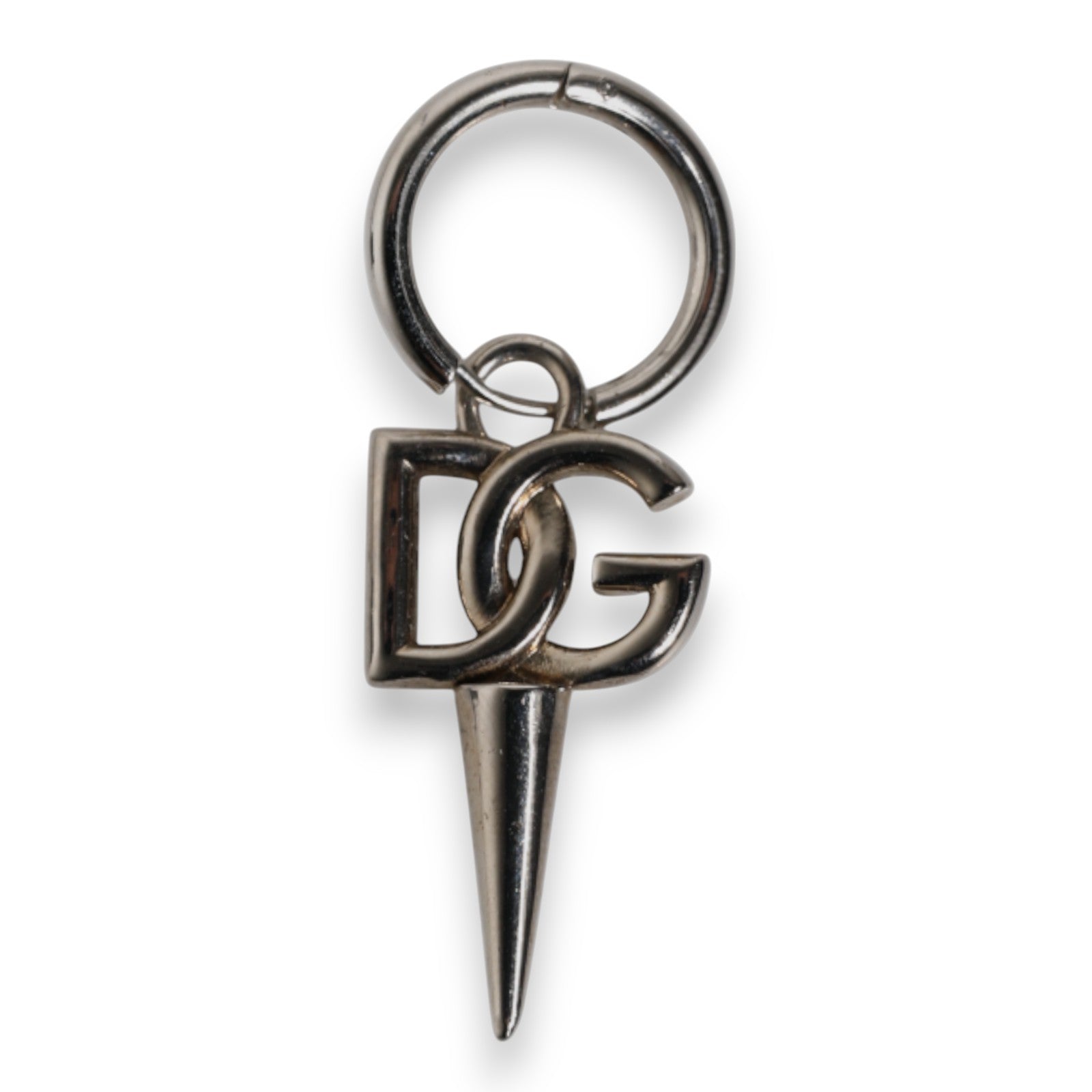 Dolce & Gabbana Nyckelring i silvermässing med DG-logotyp i metall