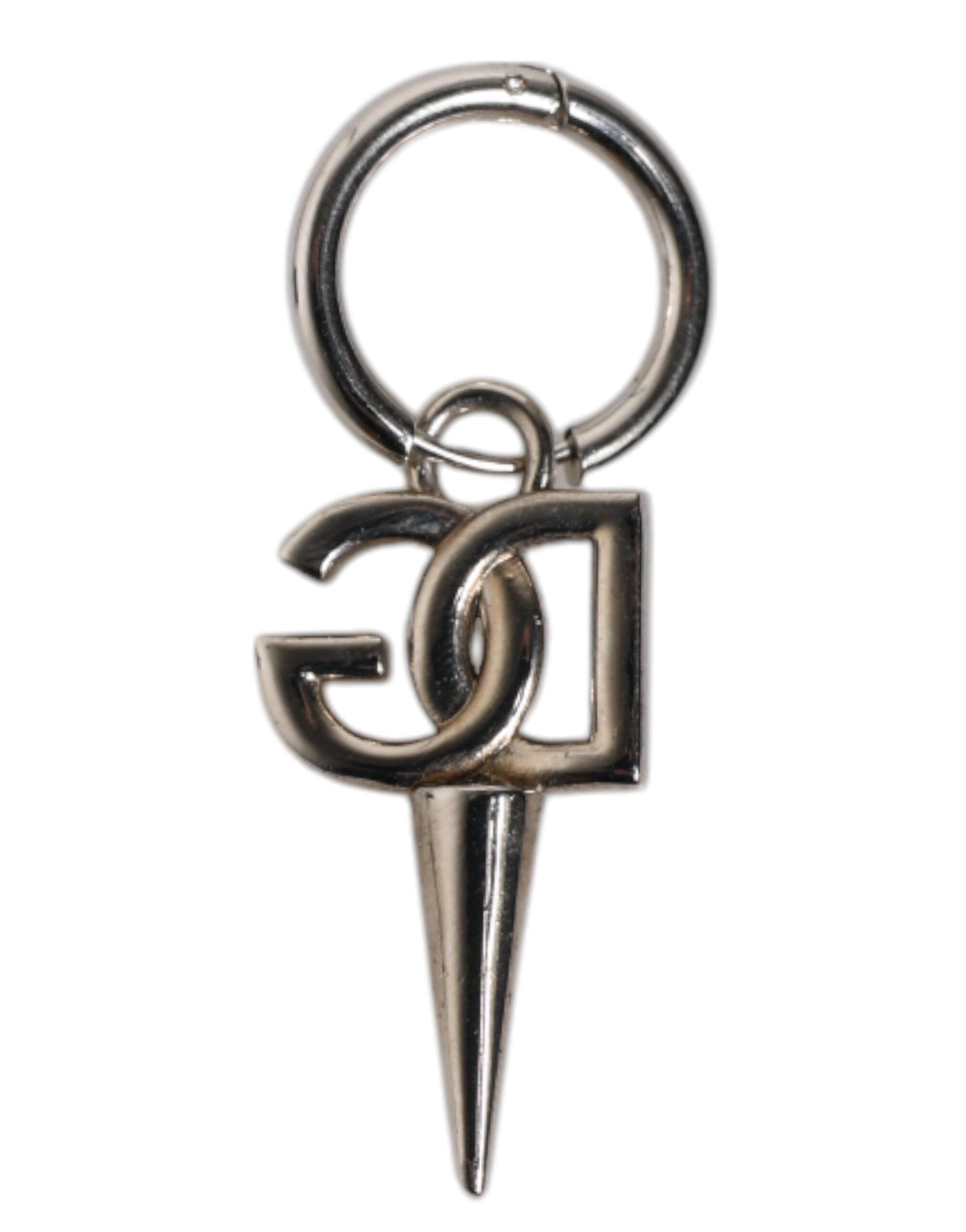 Dolce & Gabbana Nyckelring i silvermässing med DG-logotyp i metall