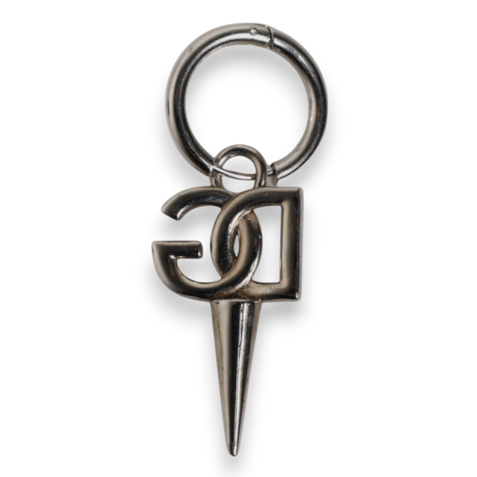Dolce & Gabbana Nyckelring i silvermässing med DG-logotyp i metall