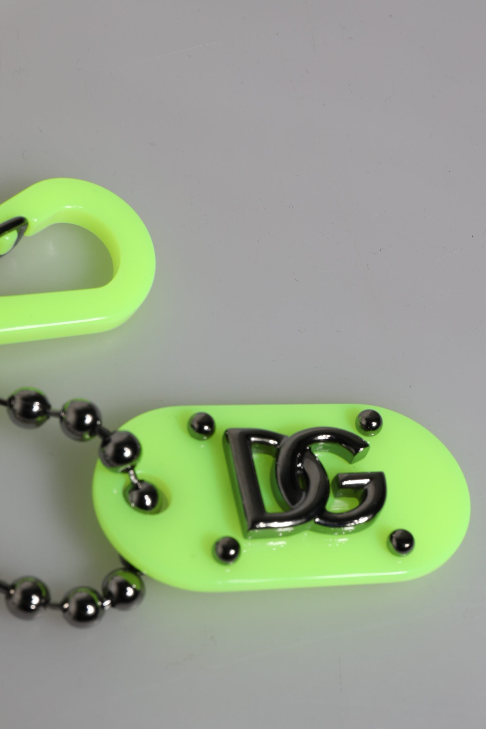 Dolce & Gabbana Green Springy Key Holder DG Logo Men&
