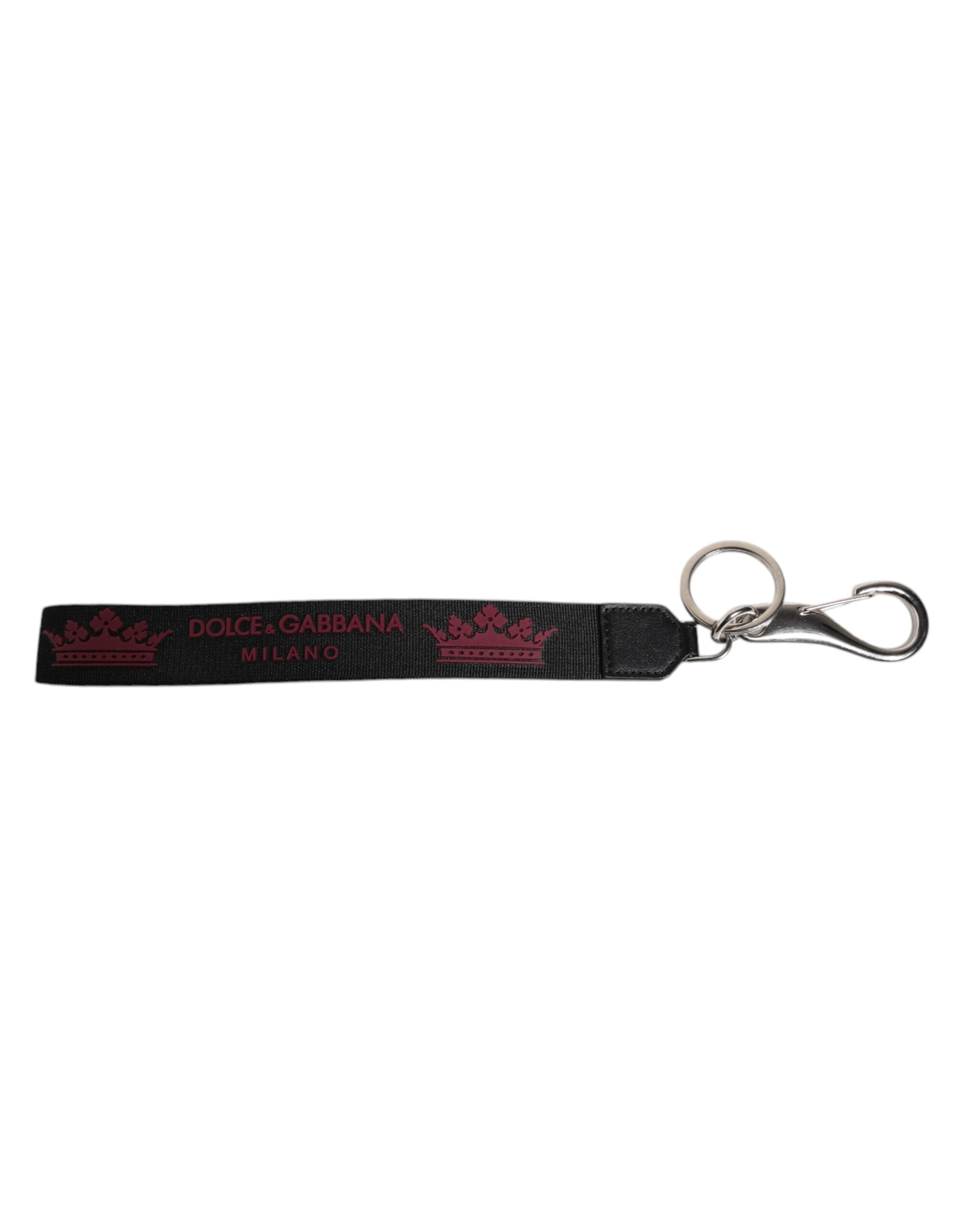 Dolce & Gabbana Black Nylon Logo DG Crown Men&