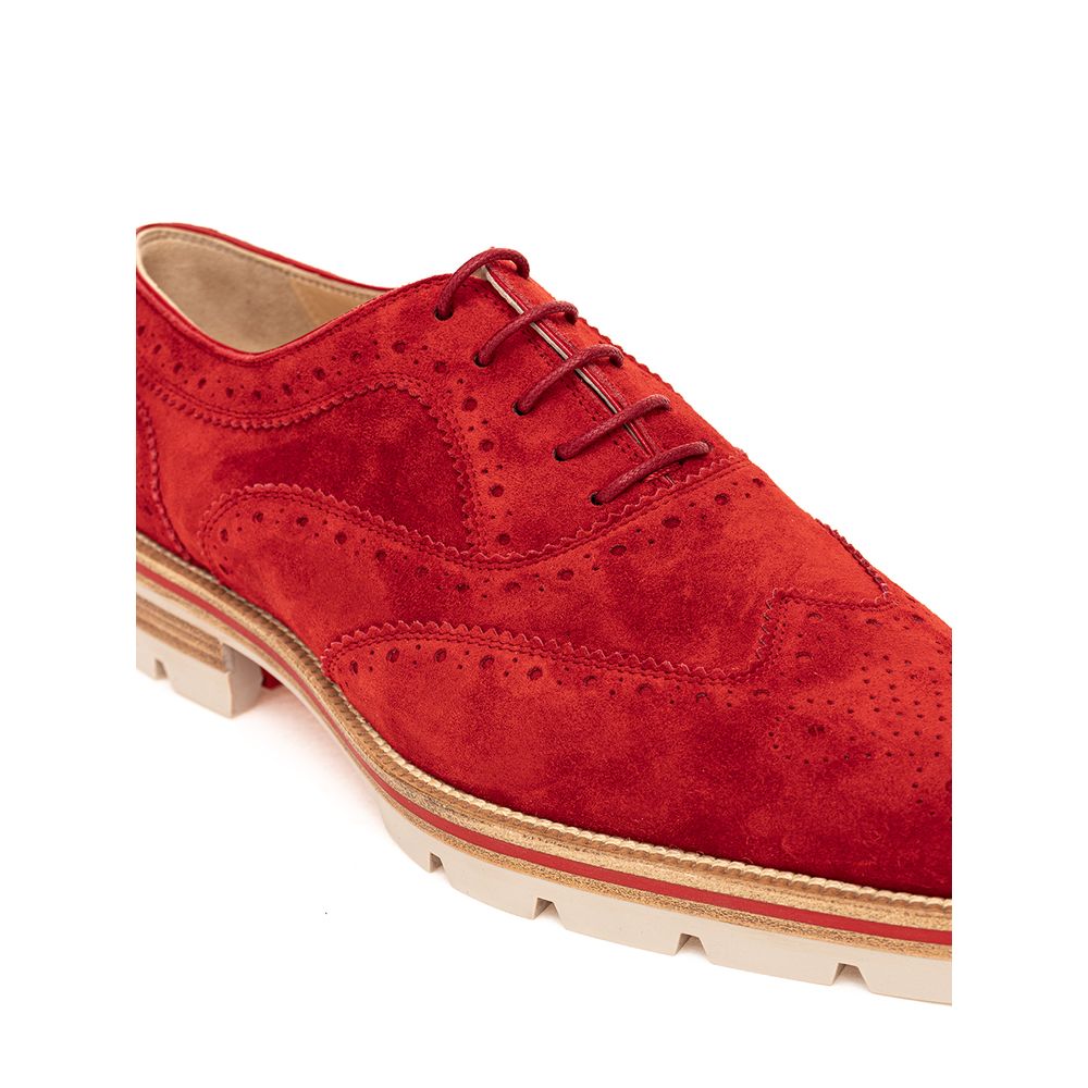 Christian Louboutin Röda Mocka Läder Oxfords Och Derby