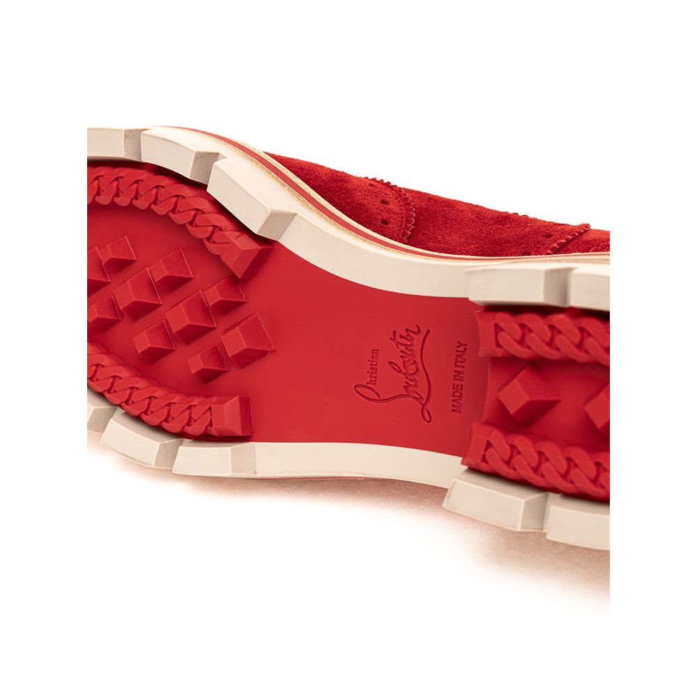 Christian Louboutin Röda Mocka Läder Oxfords Och Derby