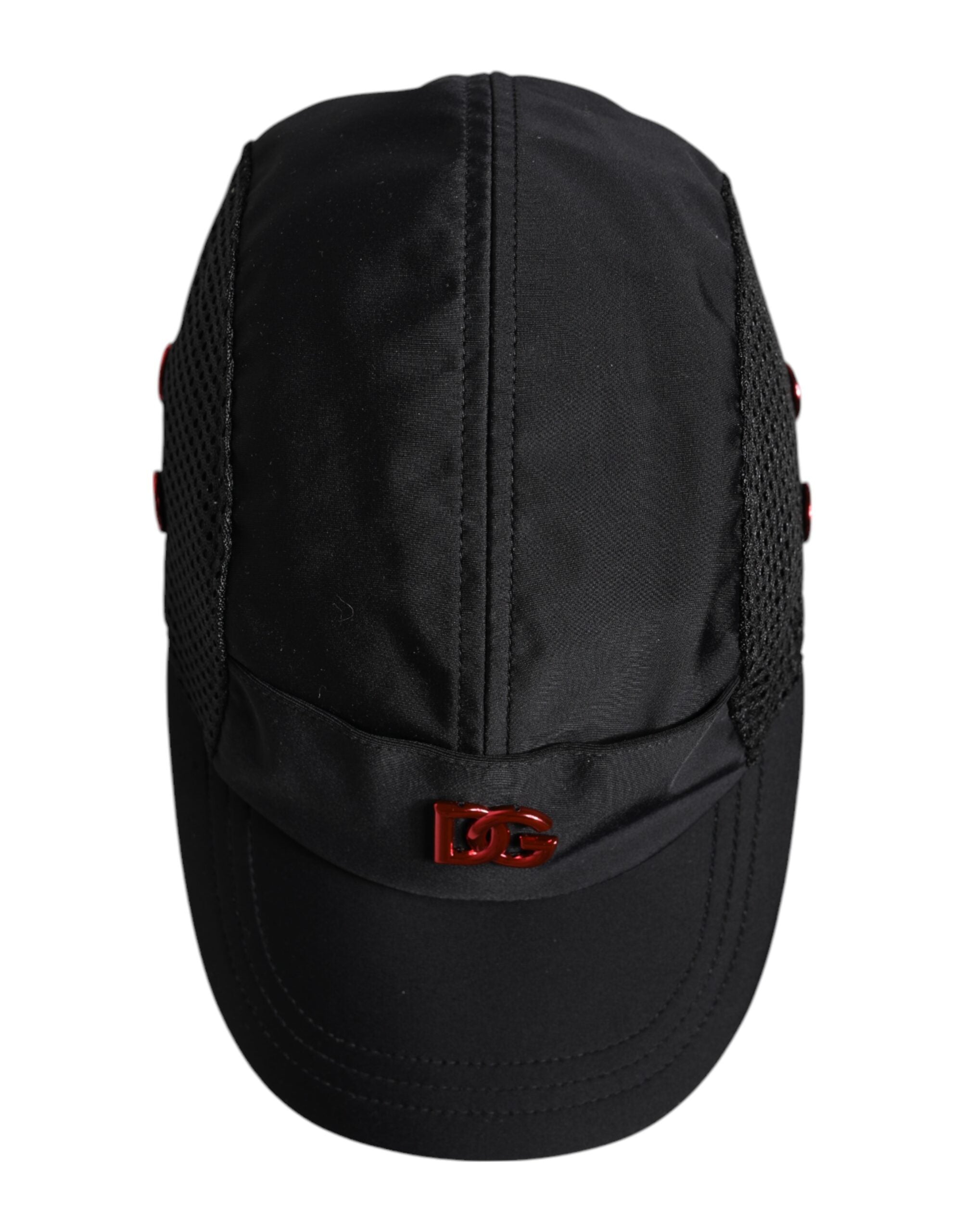 Dolce & Gabbana svart nylonkeps med DG-logotyp och 6 paneler