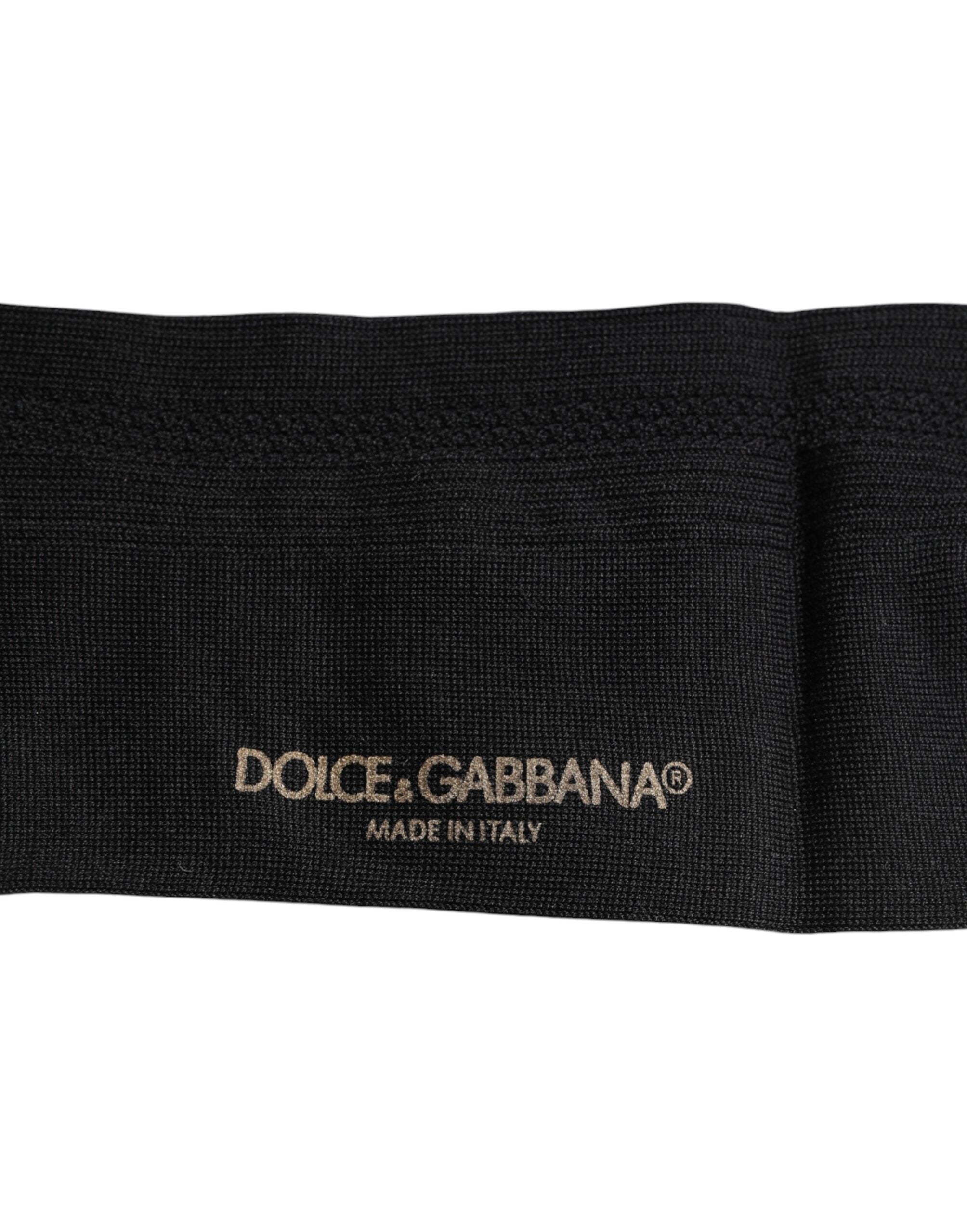 Dolce & Gabbana Svarta Stretch Logo Mid Calf Herrstrumpor