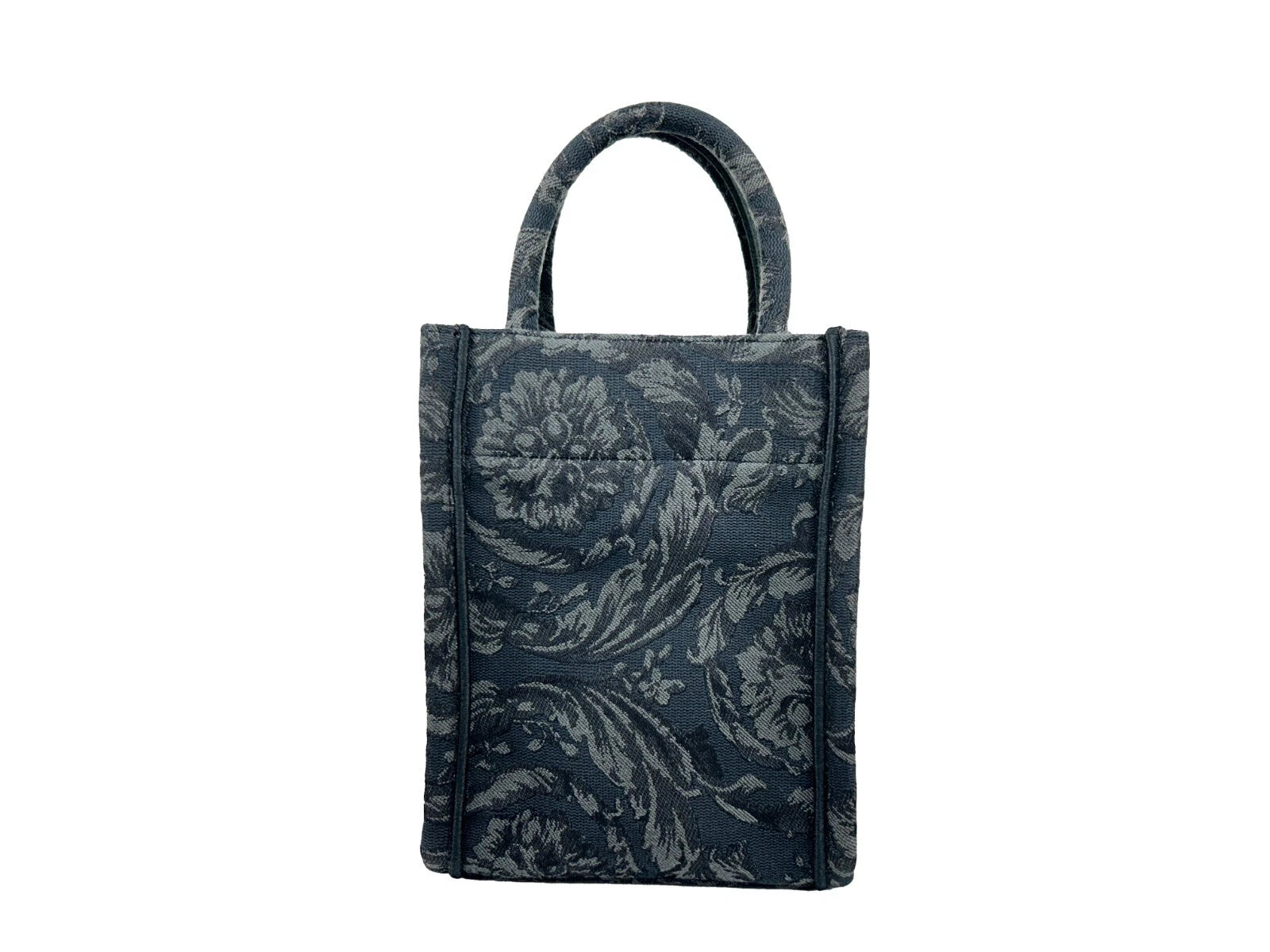 Versace Athena Barocco Mini Top Handle Tote Crossbody Bag Svart