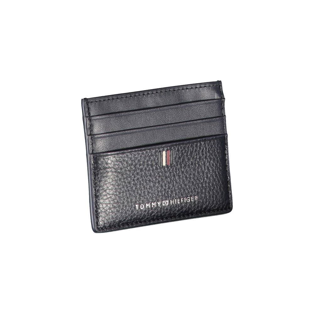 Tommy Hilfiger Sleek Blå Läderkortshållare med Kontrastdetaljer
