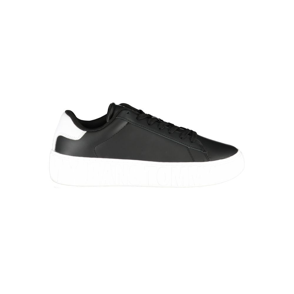 Tommy Hilfiger Svart Polyeten Herr Sneaker