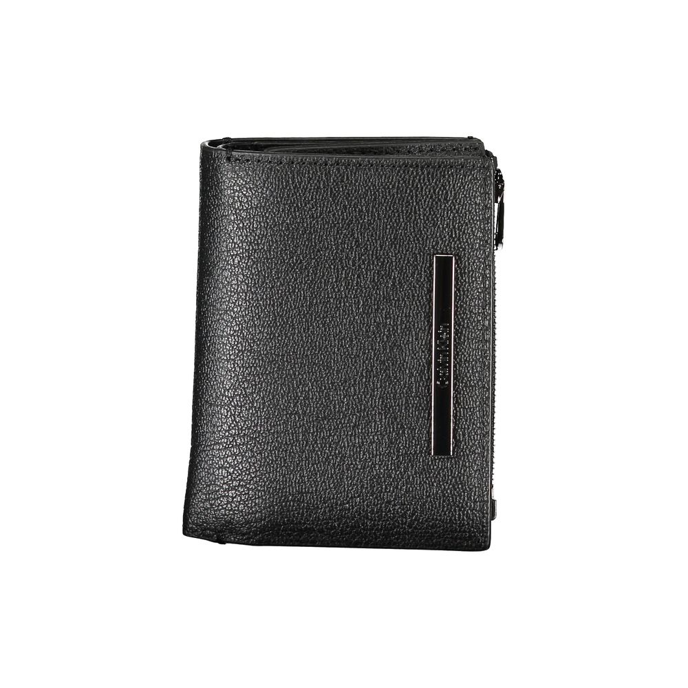 Calvin Klein Sleek svart läderplånbok med myntväska