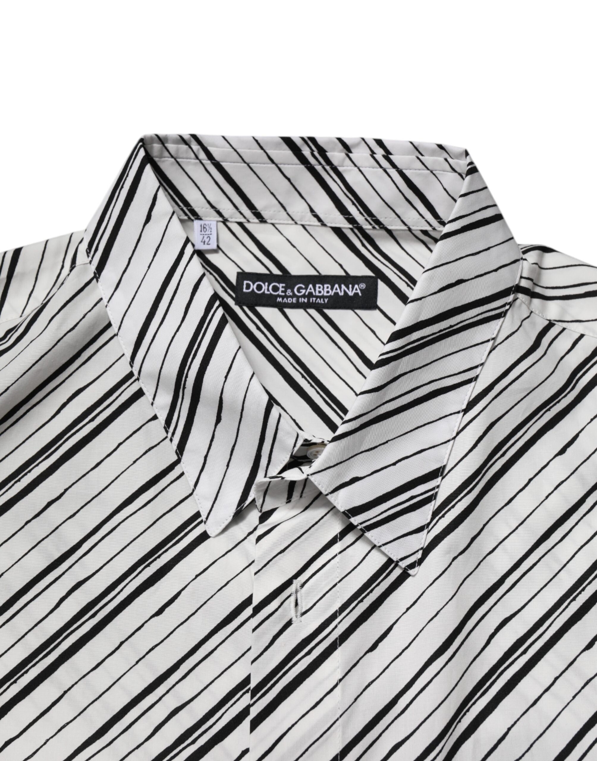 Dolce & Gabbana Vitrandig Långärmad Herrskjorta