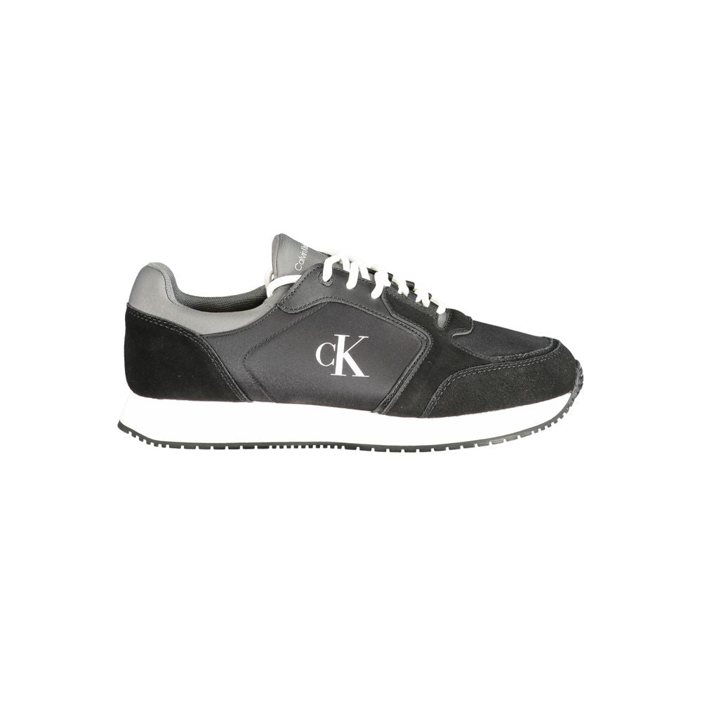 Calvin Klein svarta lädersneakers för män