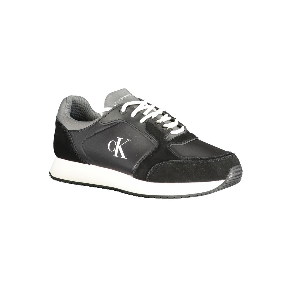 Calvin Klein svarta lädersneakers för män