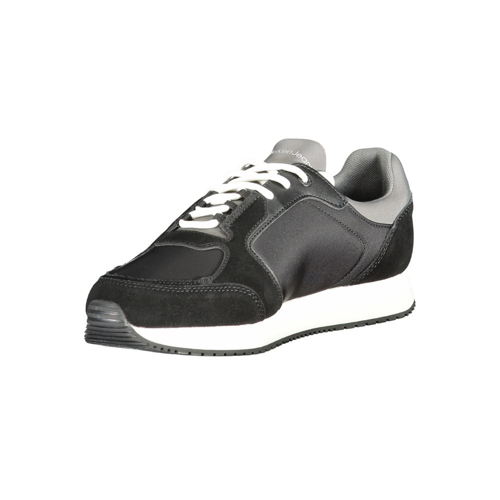 Calvin Klein svarta lädersneakers för män