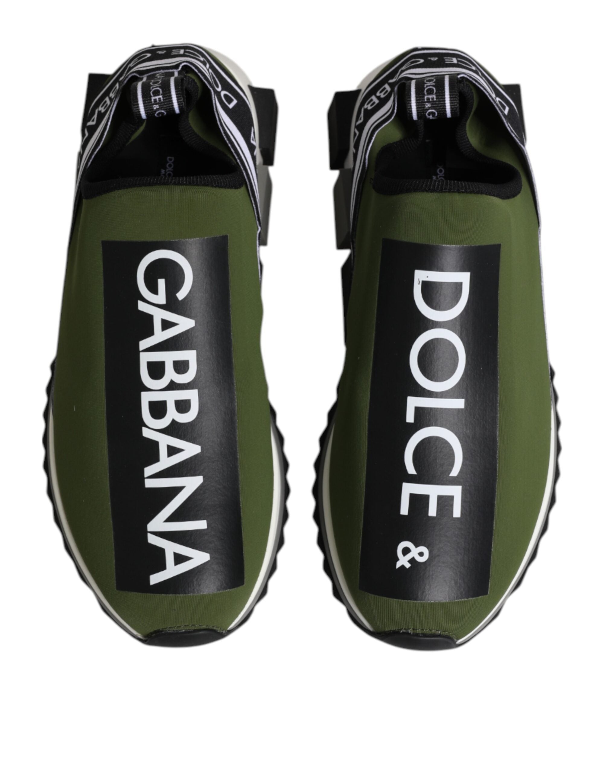 Dolce & Gabbana Grön Svart Slip On Sorrento Sneakers Skor