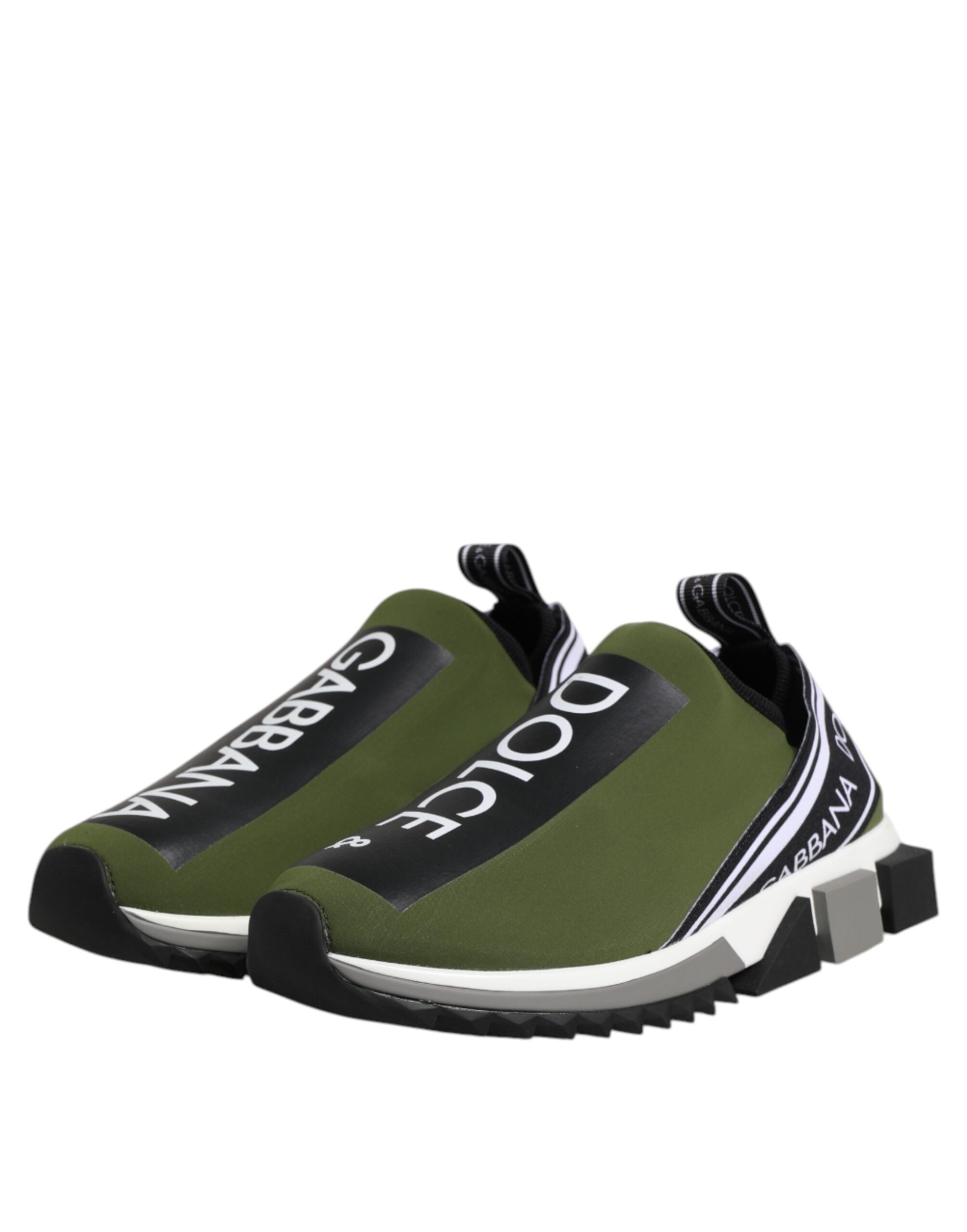 Dolce & Gabbana Grön Svart Slip On Sorrento Sneakers Skor