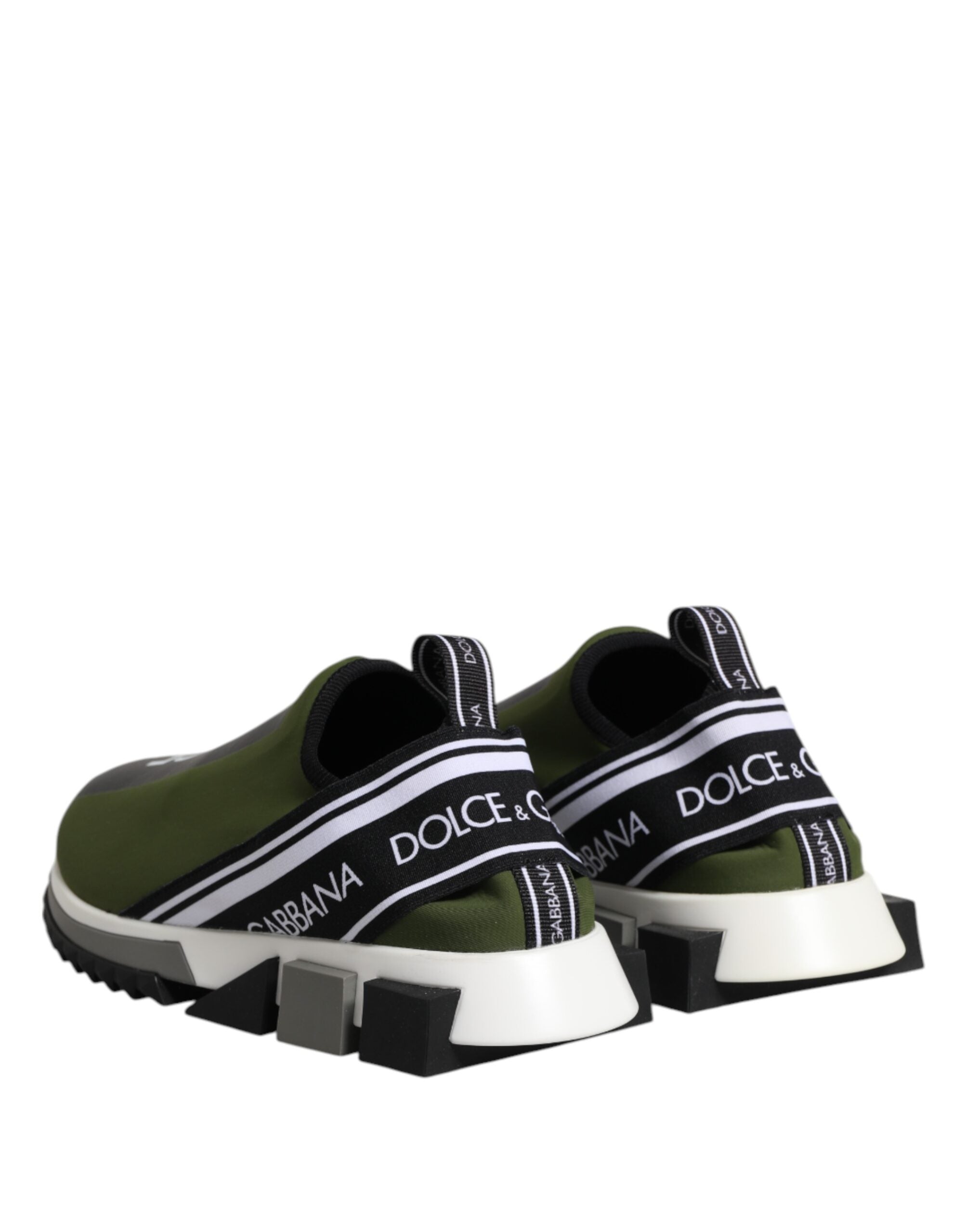 Dolce & Gabbana Grön Svart Slip On Sorrento Sneakers Skor