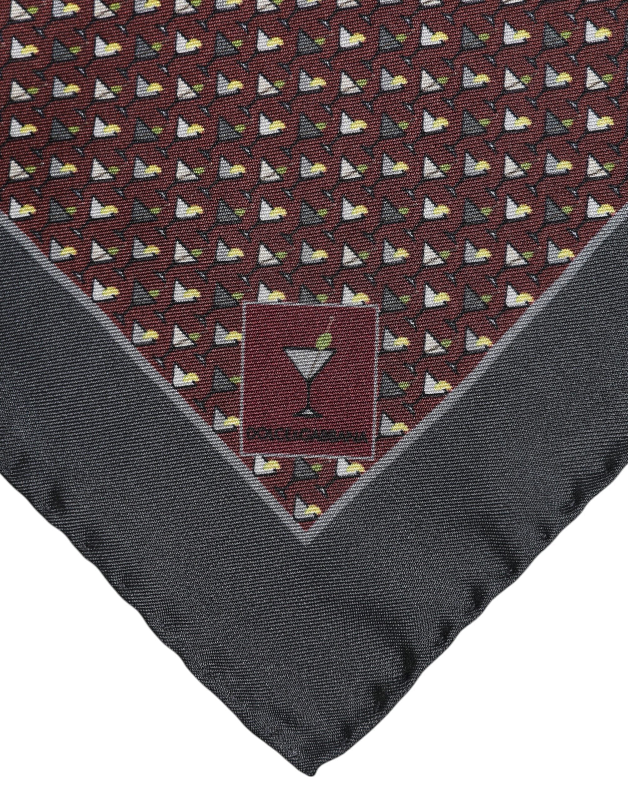 Dolce & Gabbana Rödbrun Cocktail Sidensjalett Fyrkantig Foulard