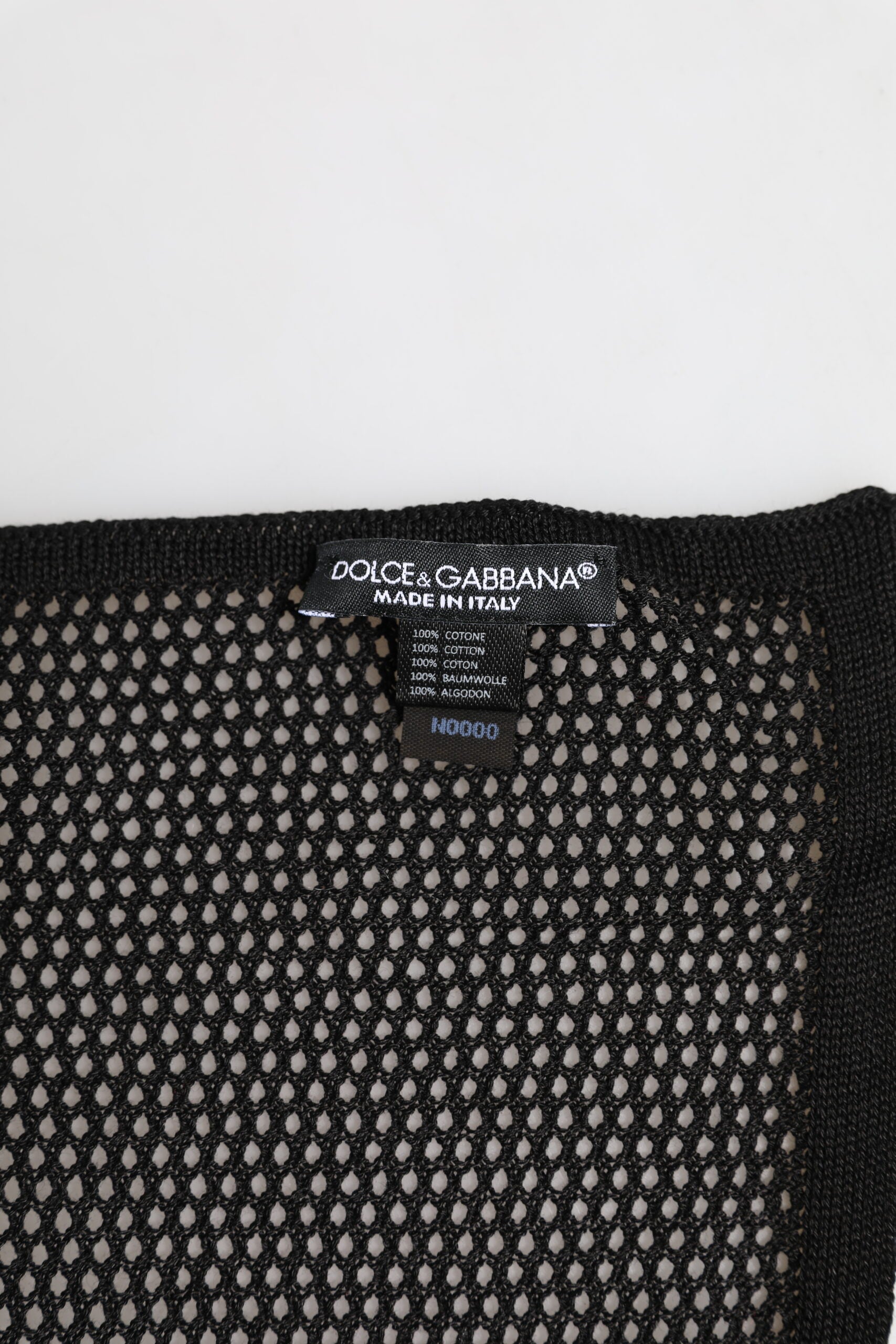 Dolce & Gabbana Svart Mönstrad Fyrkantig Foulard Halsduk i Bomull
