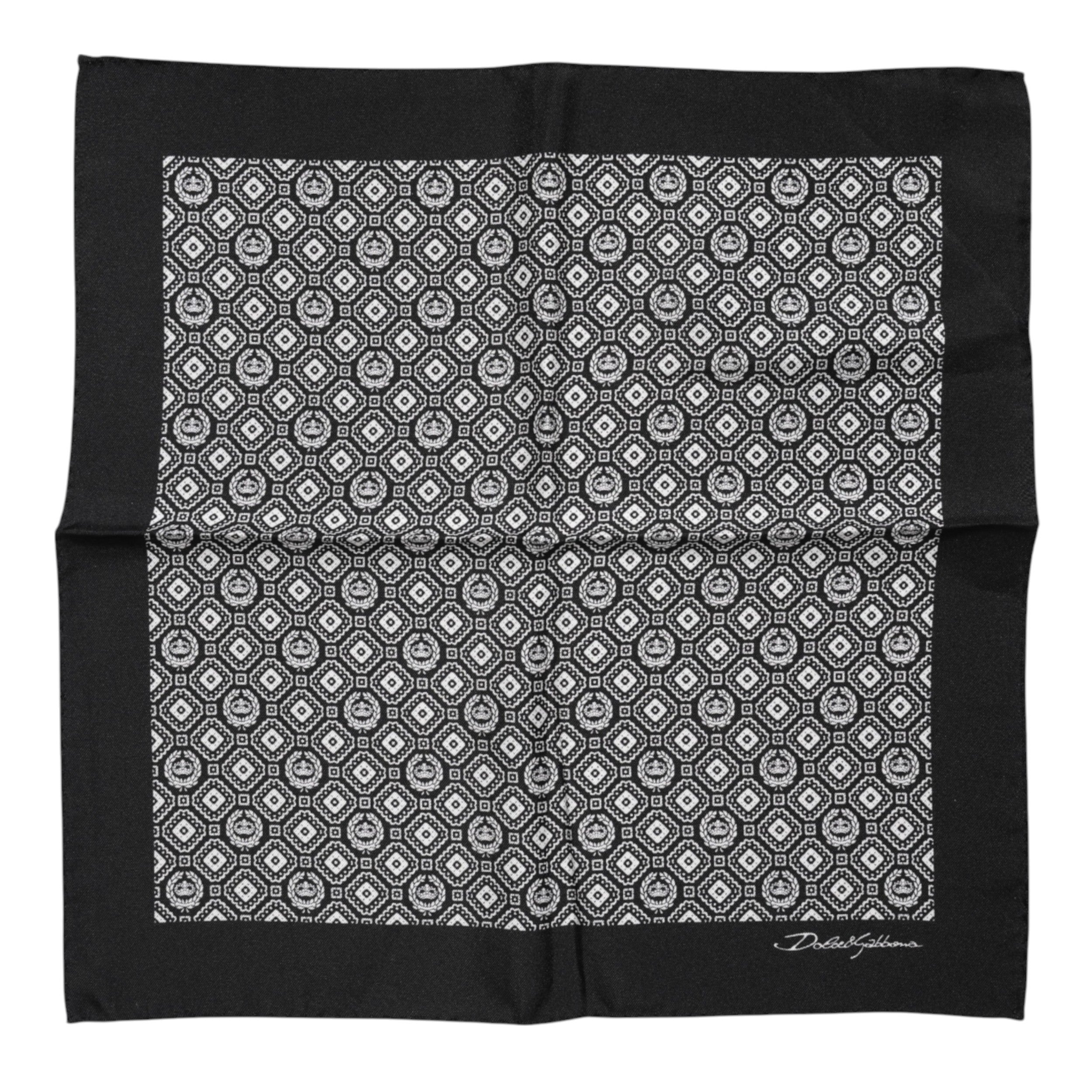 Dolce & Gabbana Svartvit Mönstrad Fyrkantig Foulard Halsduk