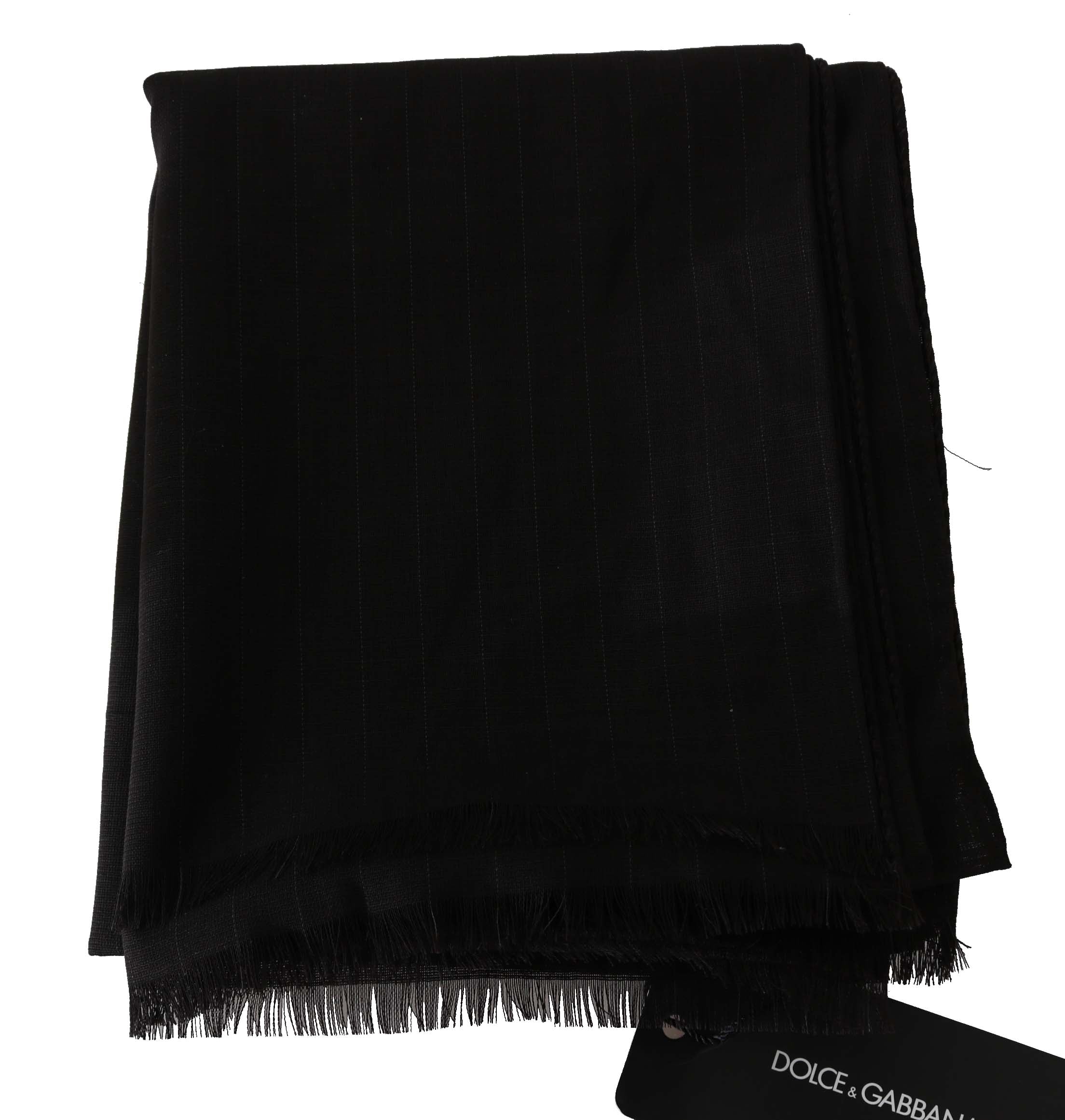 Dolce & Gabbana Brun Randig Omlotthalsduk i Virgin Wool