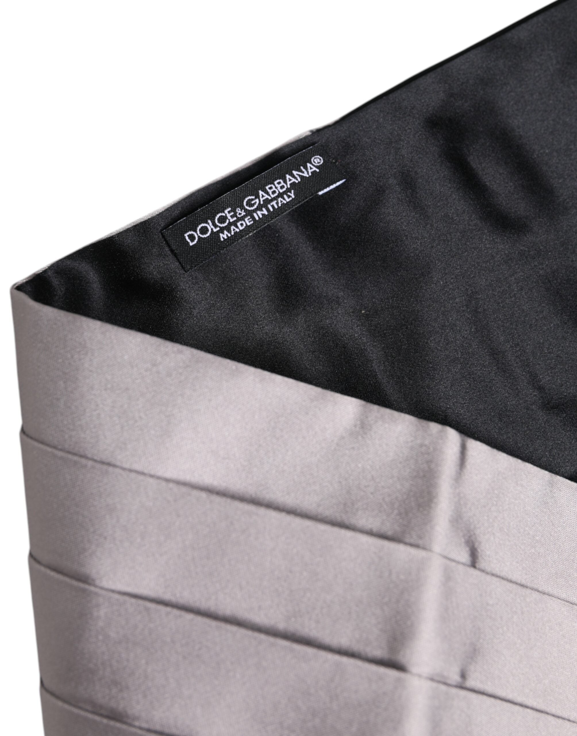 Dolce & Gabbana Grå Herr 100% Sidenbälte Bred Midja Gördel