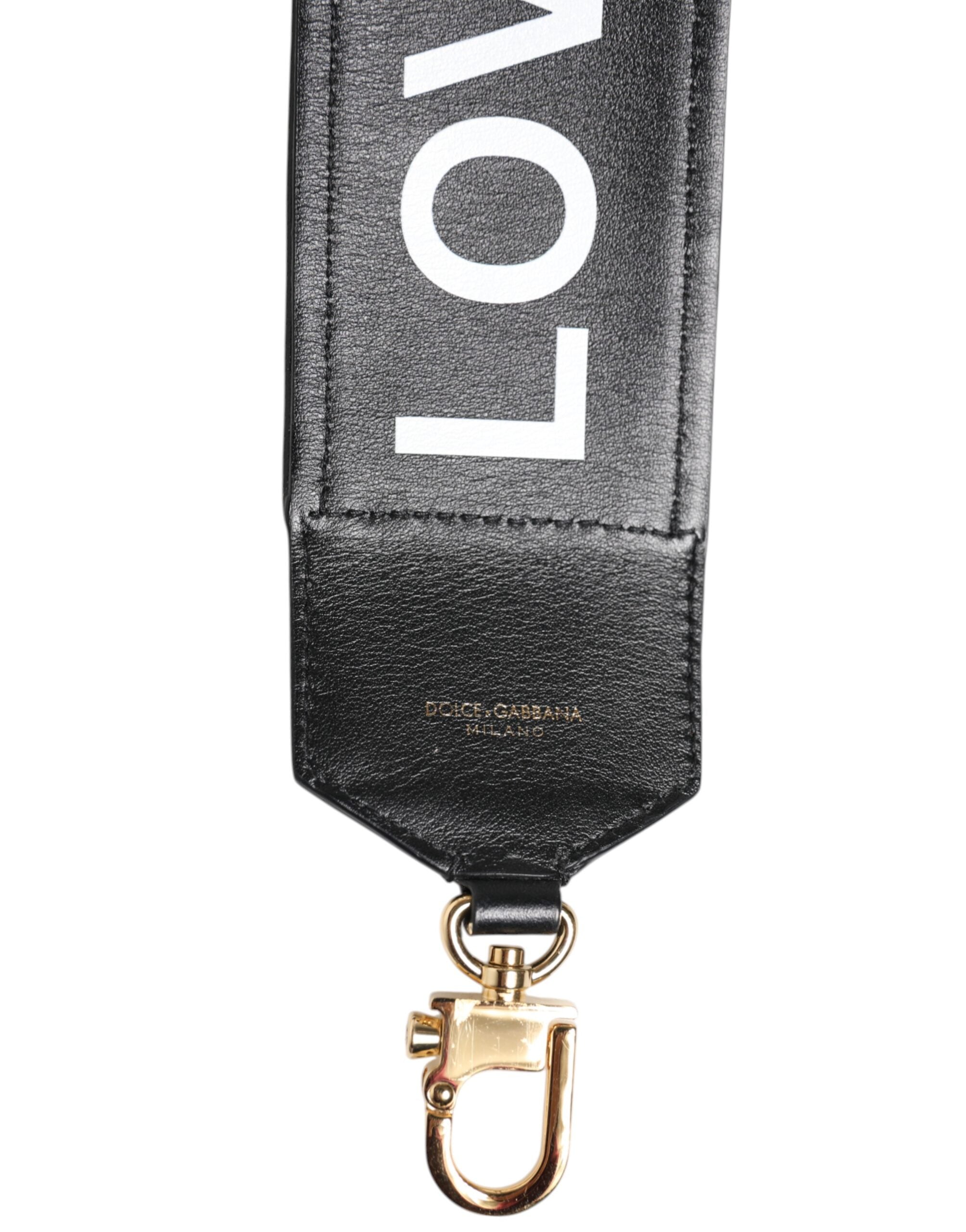 Dolce & Gabbana Svart Leopardmönstrad Vändbar Väska Axelrem