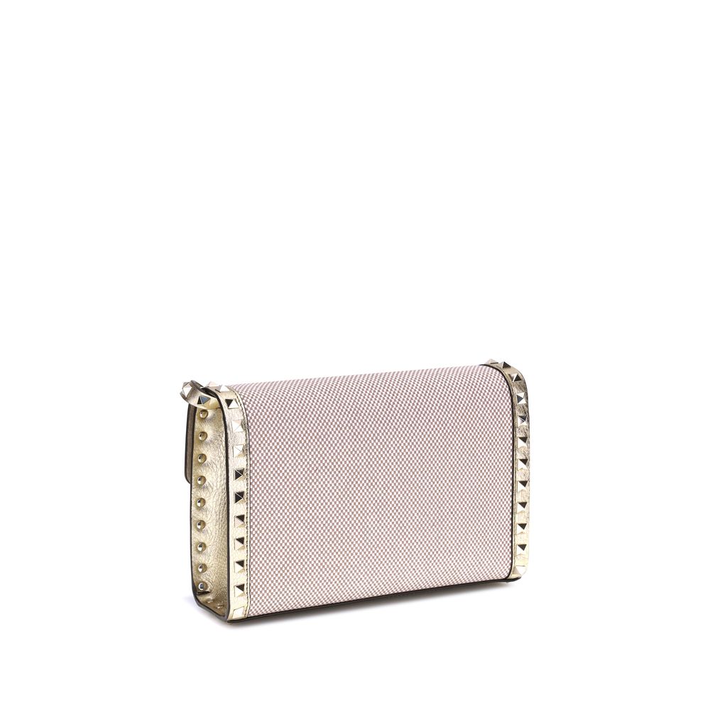 Valentino Garavani Liten Rockstud-axelväska i canvas