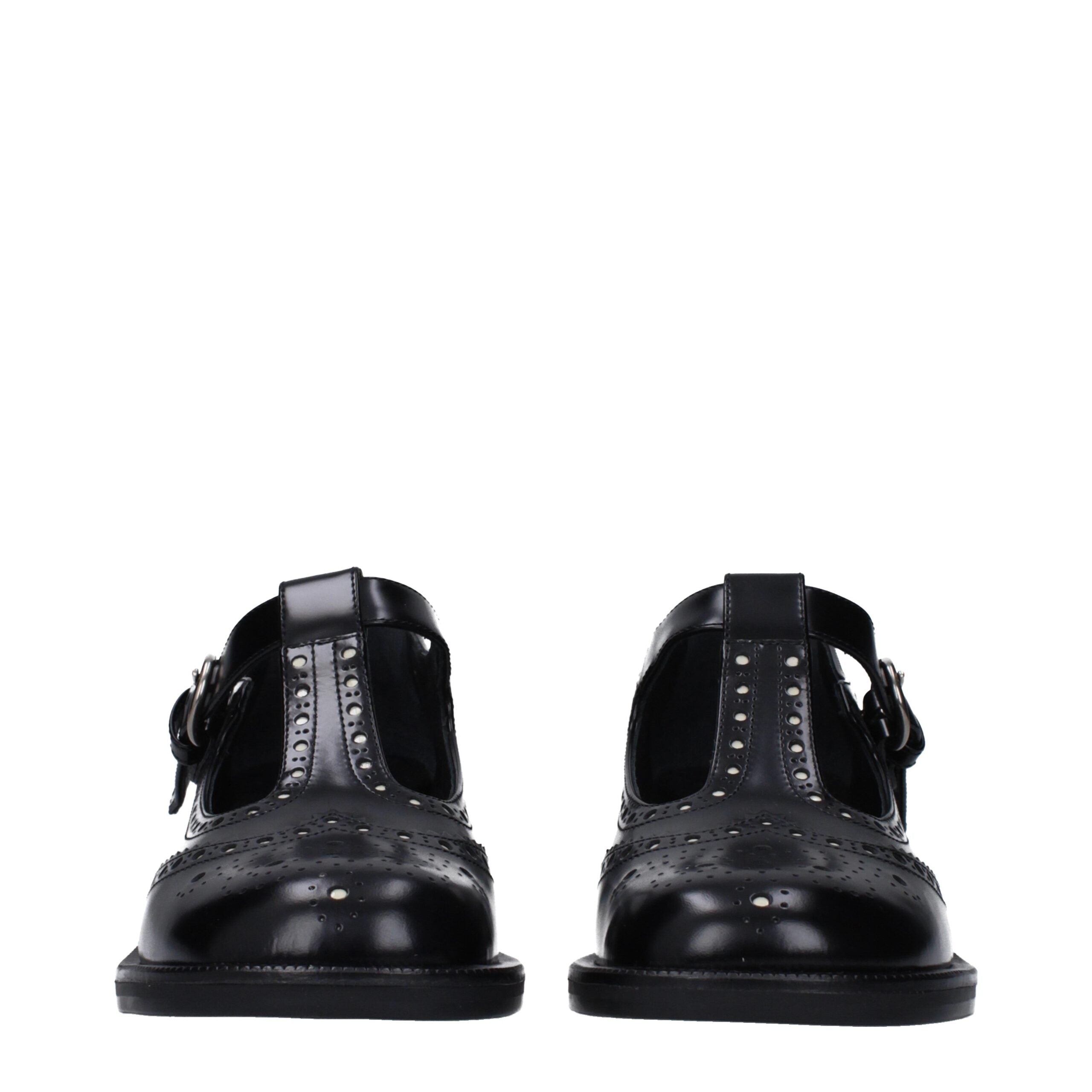 Miu Miu svarta slip-on loafers i läder