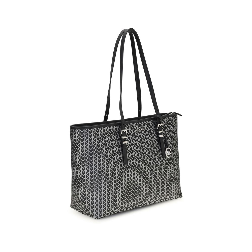 Michael Kors Quinn stor jacquardväska med logotyp