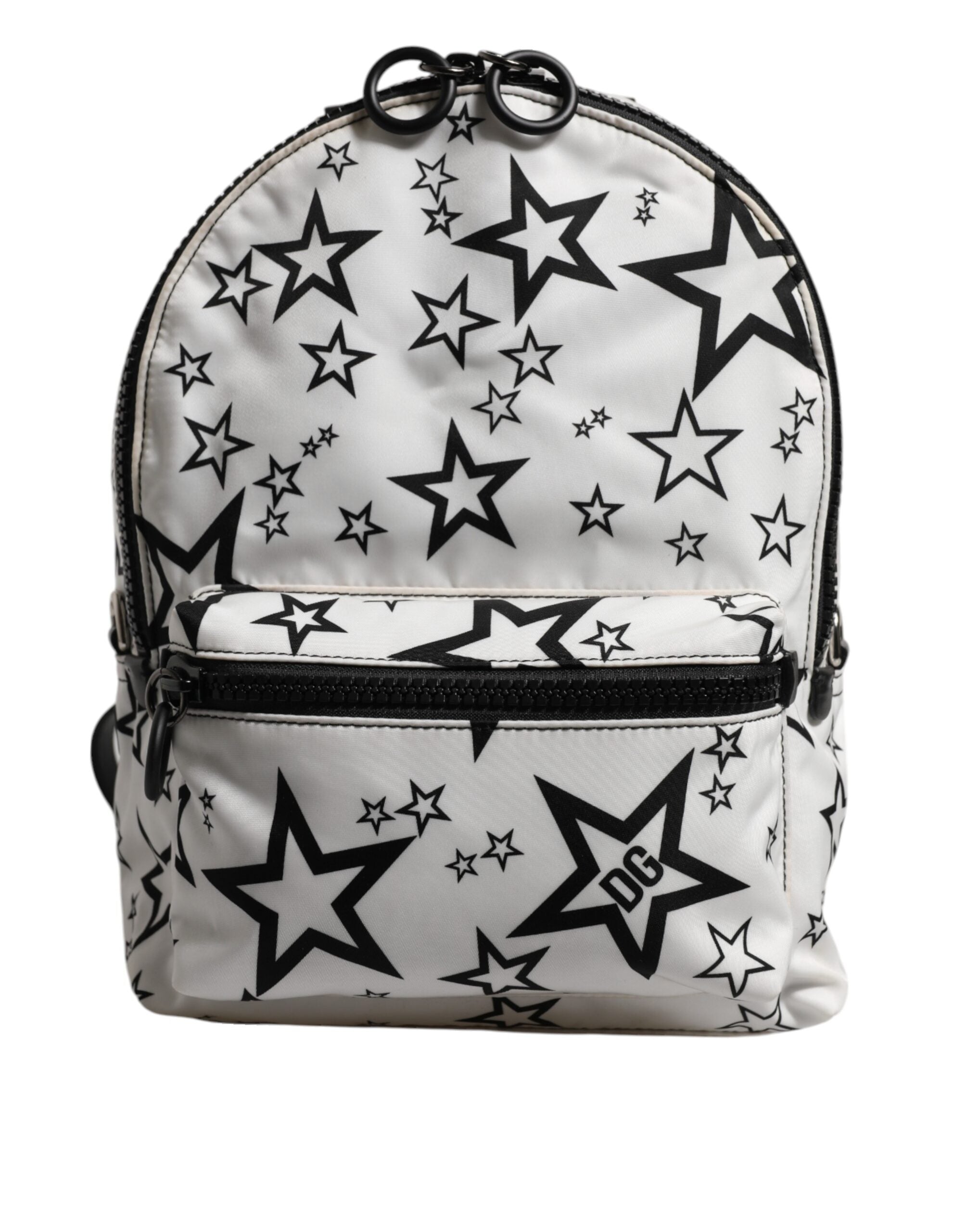 Dolce & Gabbana Vit DG Stjärnmönster Nylon Reseryggsäck