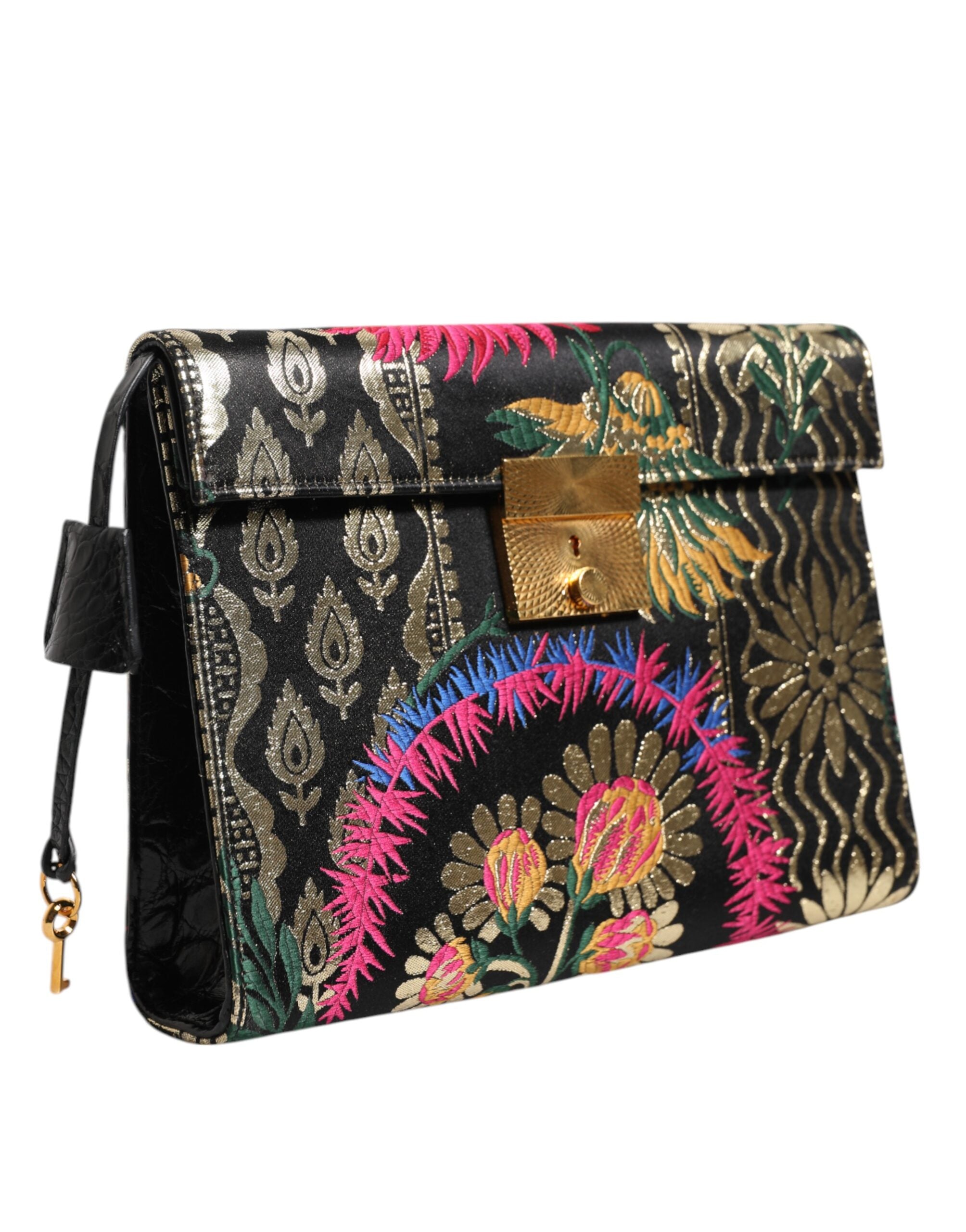 Dolce & Gabbana flerfärgad jacquard blommig dokumentportfölj