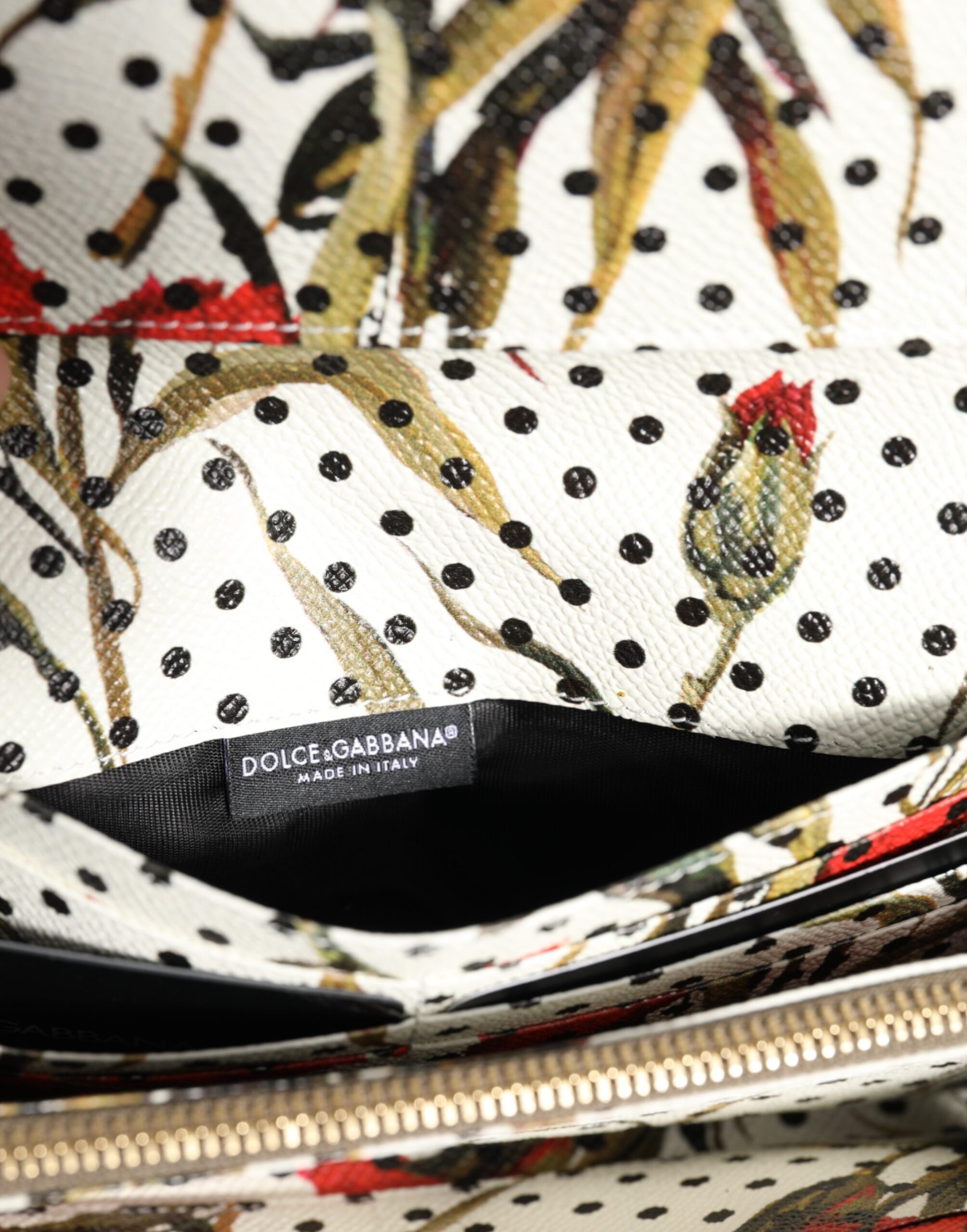 Dolce & Gabbana svart läderplånbok med trefaldig logotyp och korthållare