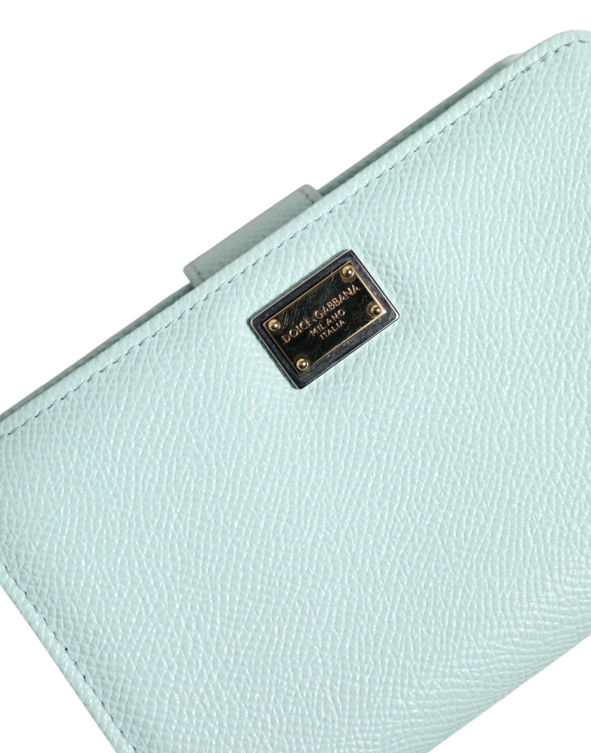Dolce & Gabbana Mintgrön Läder Bifold Continental Clutch Plånbok
