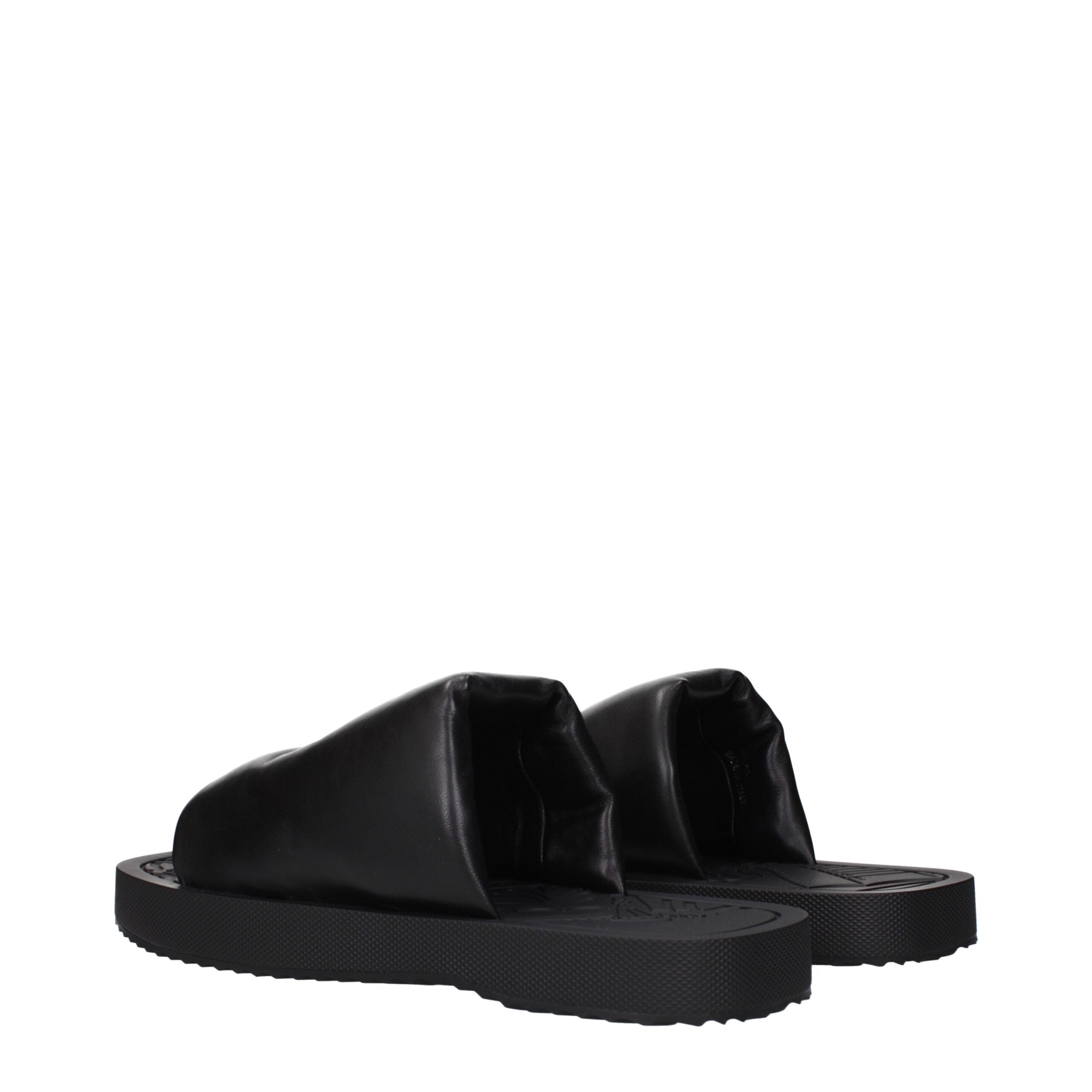 Burberry svarta lädertofflor och sandaler