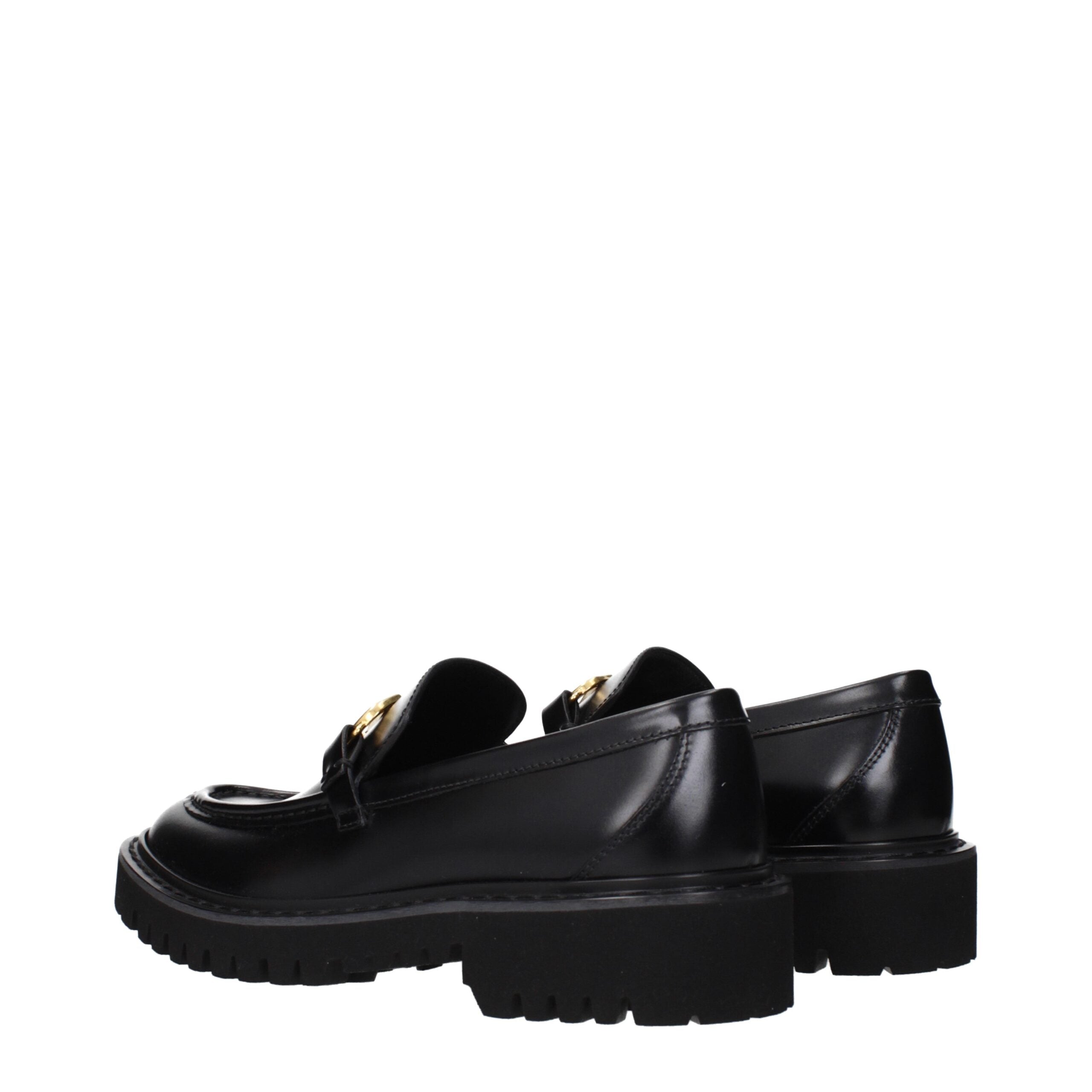 Valentino Garavani svarta slip-on loafers i läder