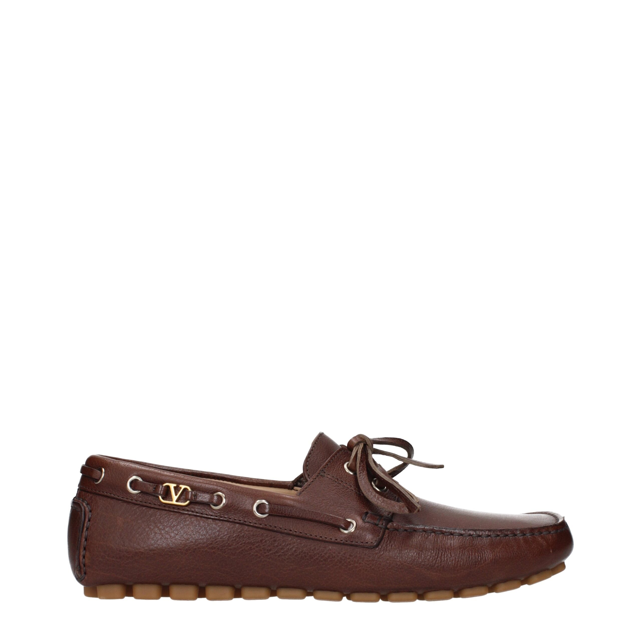 Valentino Garavani bruna läderloafers