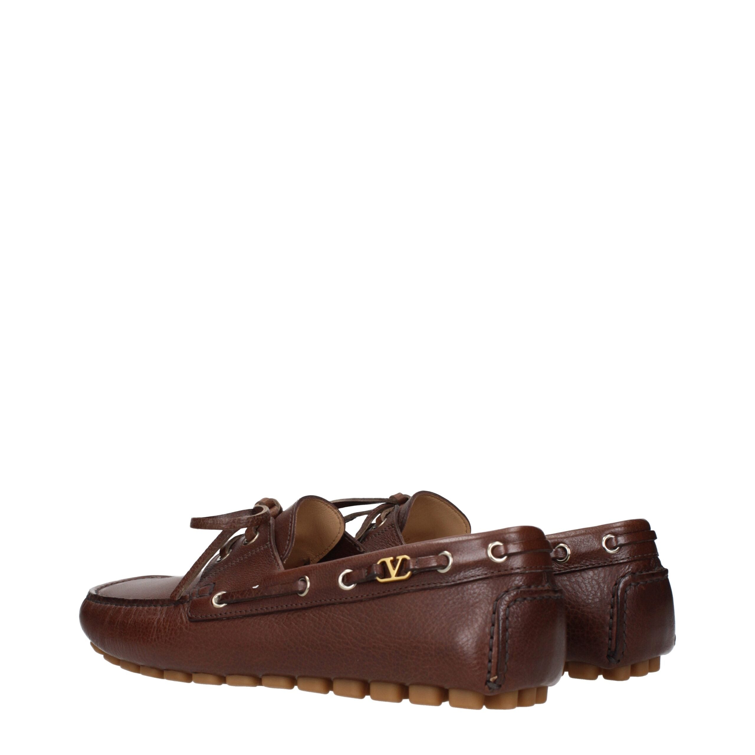 Valentino Garavani bruna läderloafers