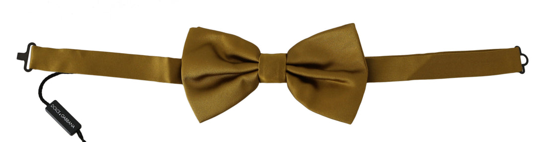 Dolce &amp; Gabbana Yellow Mustard 100% Silk Butterfly Papillon Men Bow Tie