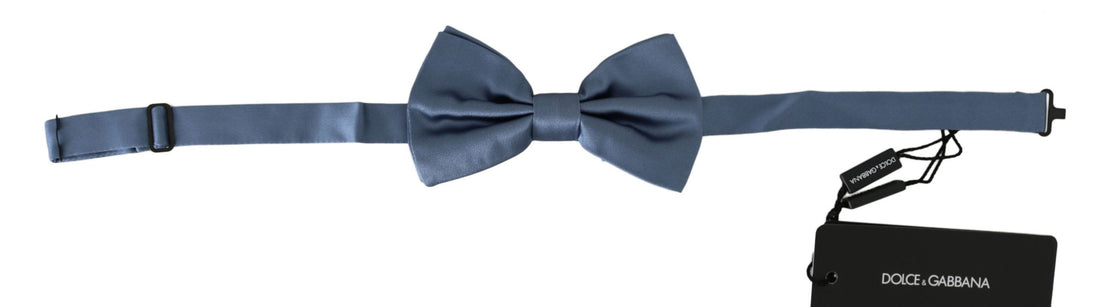 Dolce &amp; Gabbana Blue 100% Silk Adjustable Neck Papillon Bow tie