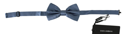 Dolce &amp; Gabbana Blue 100% Silk Adjustable Neck Papillon Bow tie