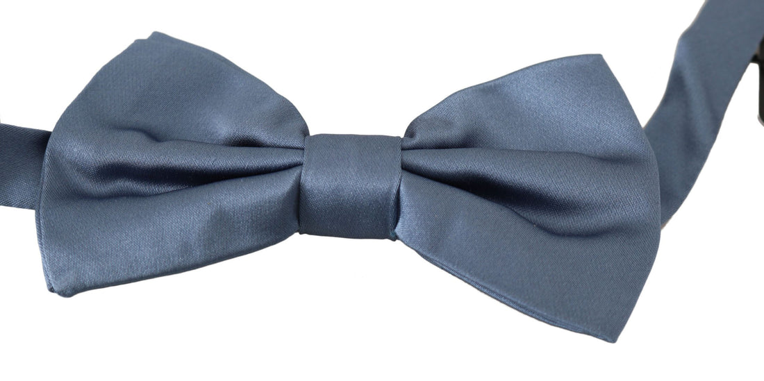 Dolce &amp; Gabbana Blue 100% Silk Adjustable Neck Papillon Bow tie