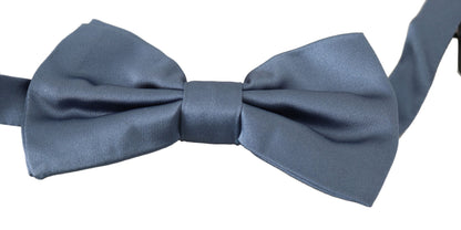 Dolce &amp; Gabbana Blue 100% Silk Adjustable Neck Papillon Bow tie